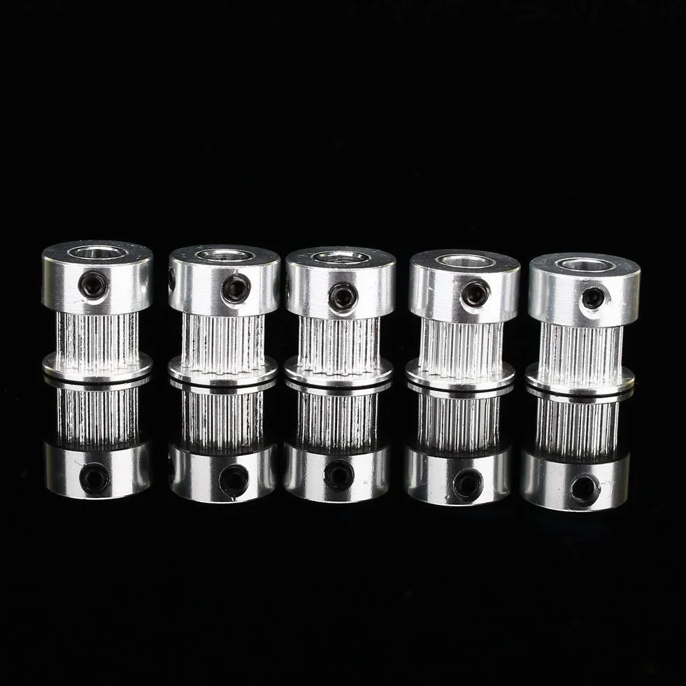 5 sztuk 16 zębów, koło pasowe rozrządu z aluminium, otwór 5 mm, kompaktowa konstrukcja, łatwe do przenoszenia, odpowiednie do silników krokowych NEMA 17, pasek rozrządu o szerokości 6 mm,