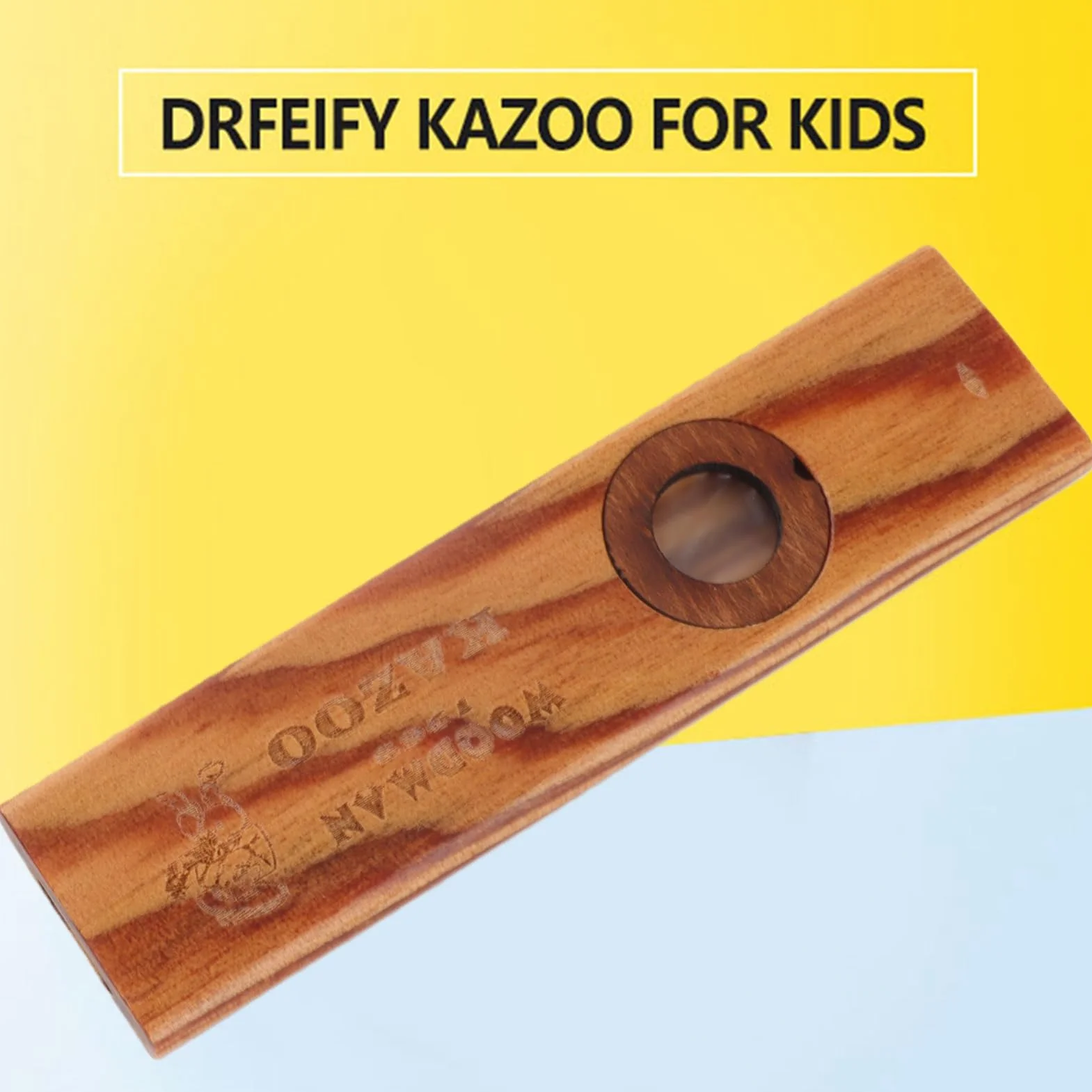 Alomejor Kazoo vintage drewniane ukulele partner harmonijka kazoo dla dzieci i początkujących ludzi brzęczenie piosenka instrument muzyczny
