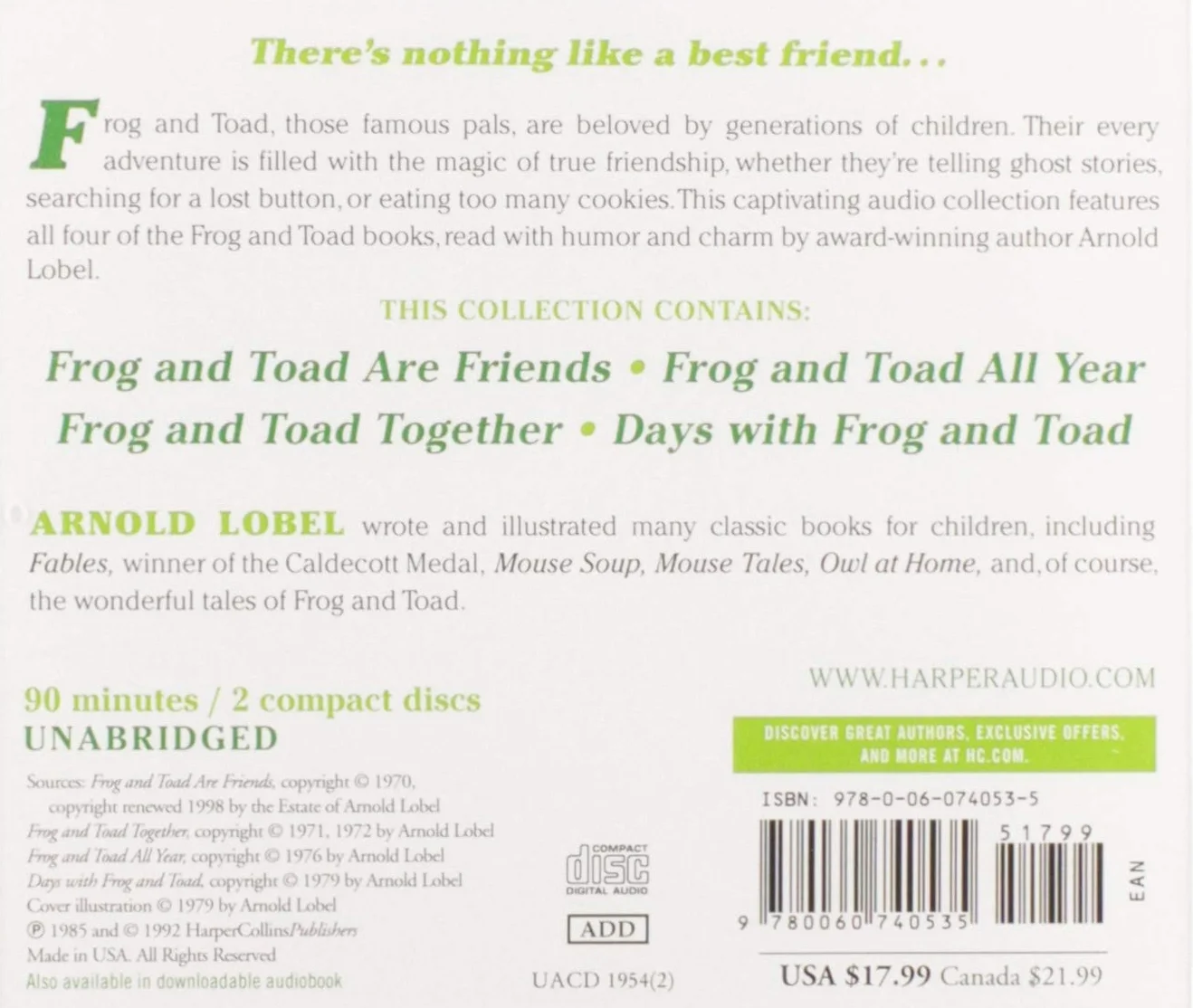 Frog and Toad CD Audio Collection