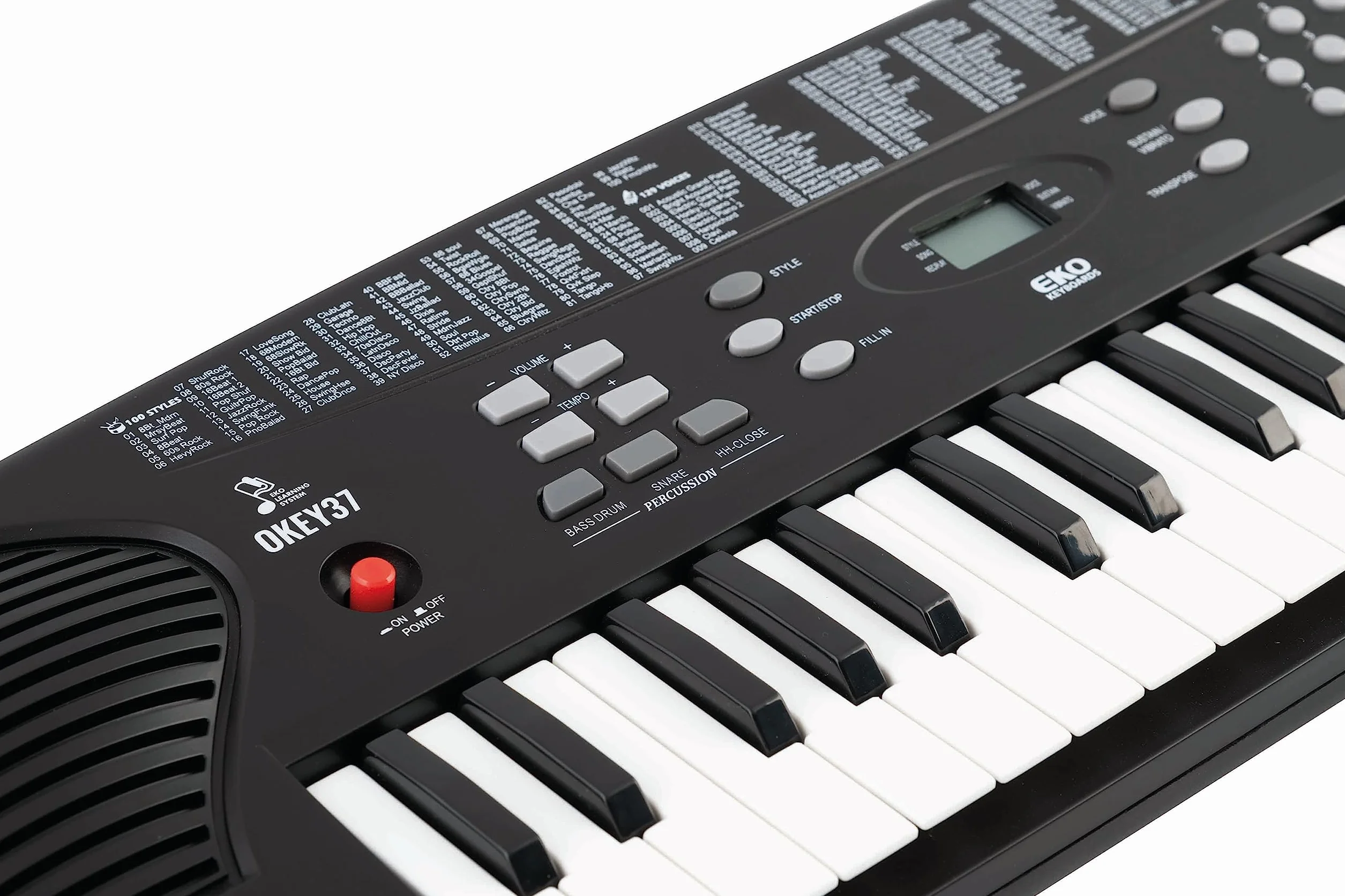 EKO KEYBOARDS - OKEY 37, Klawiatura cyfrowa 3-oktawowa, Kolor Czarny