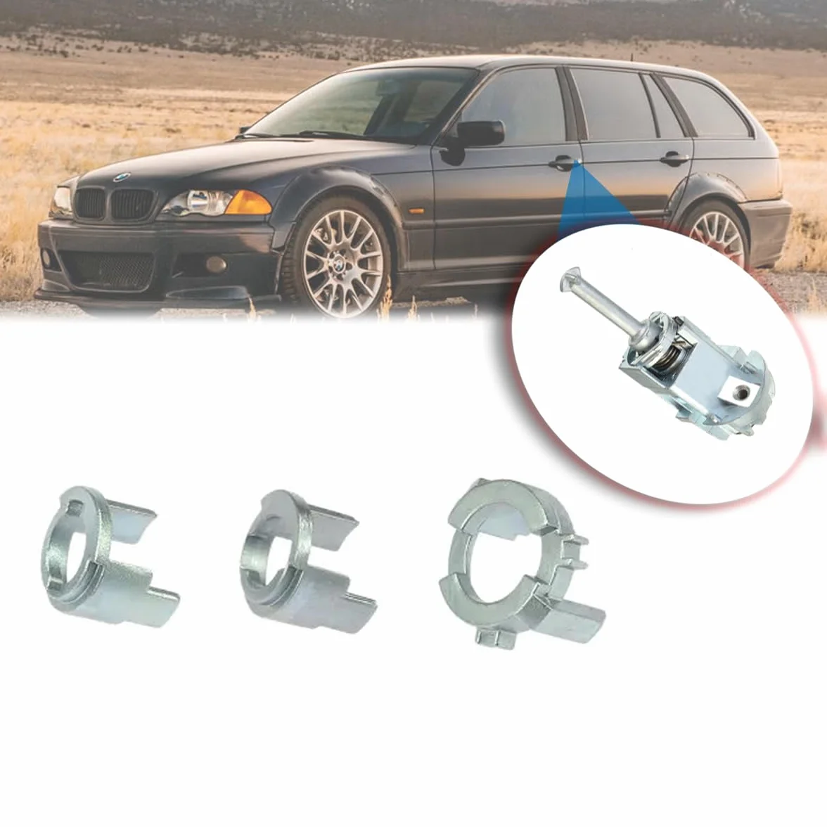 Zamek do drzwi, cylinder do drzwi, zestaw naprawczy cylinder zamka drzwi, cylinder, części zamienne przód lewy prawy do serii 3 E46 Sedan Touring Coupe Cabrio 19908-2005 51218244049