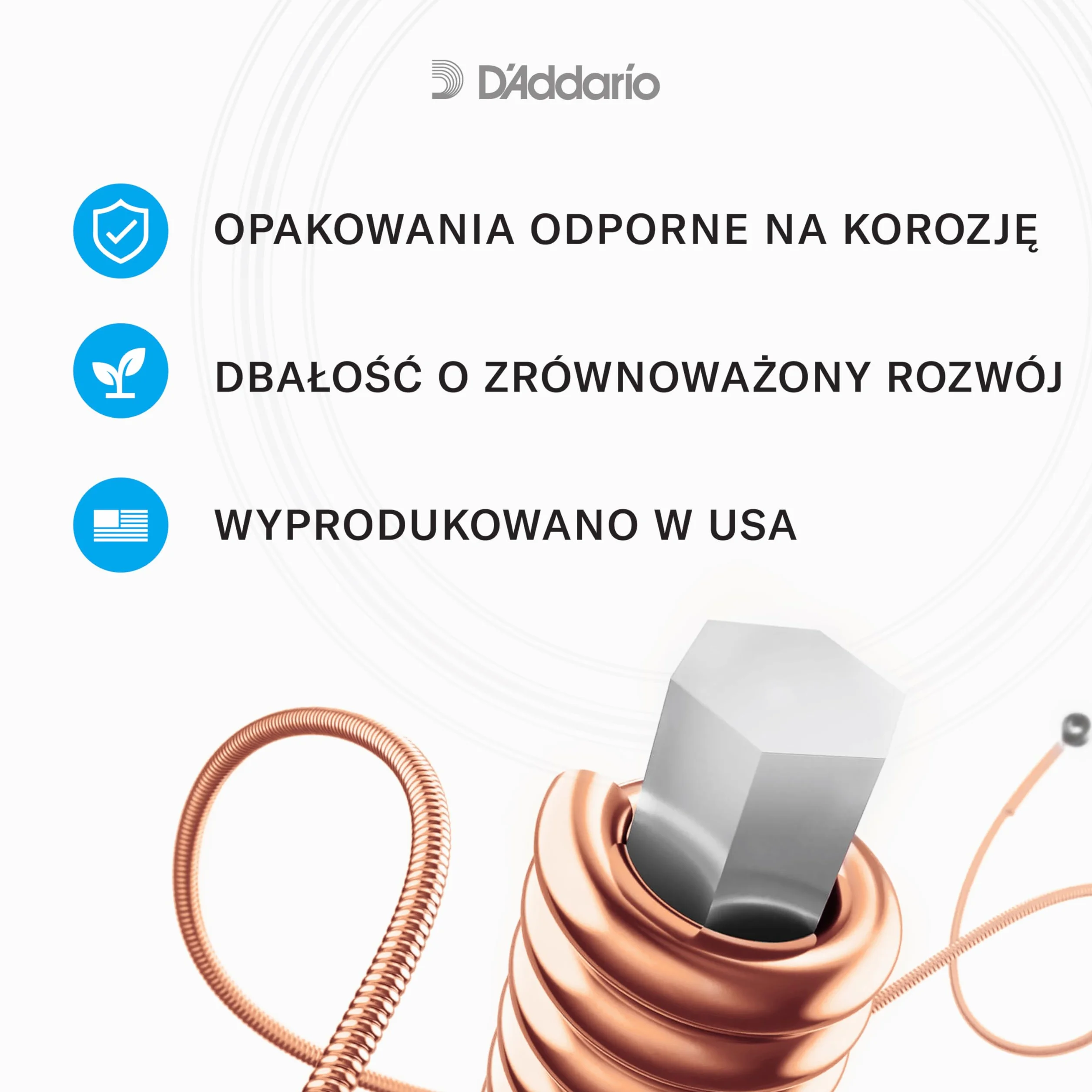 D'Addario EJ55 Zestaw 5 strun do banjo, brąz fosforowy, średnie, 10-23