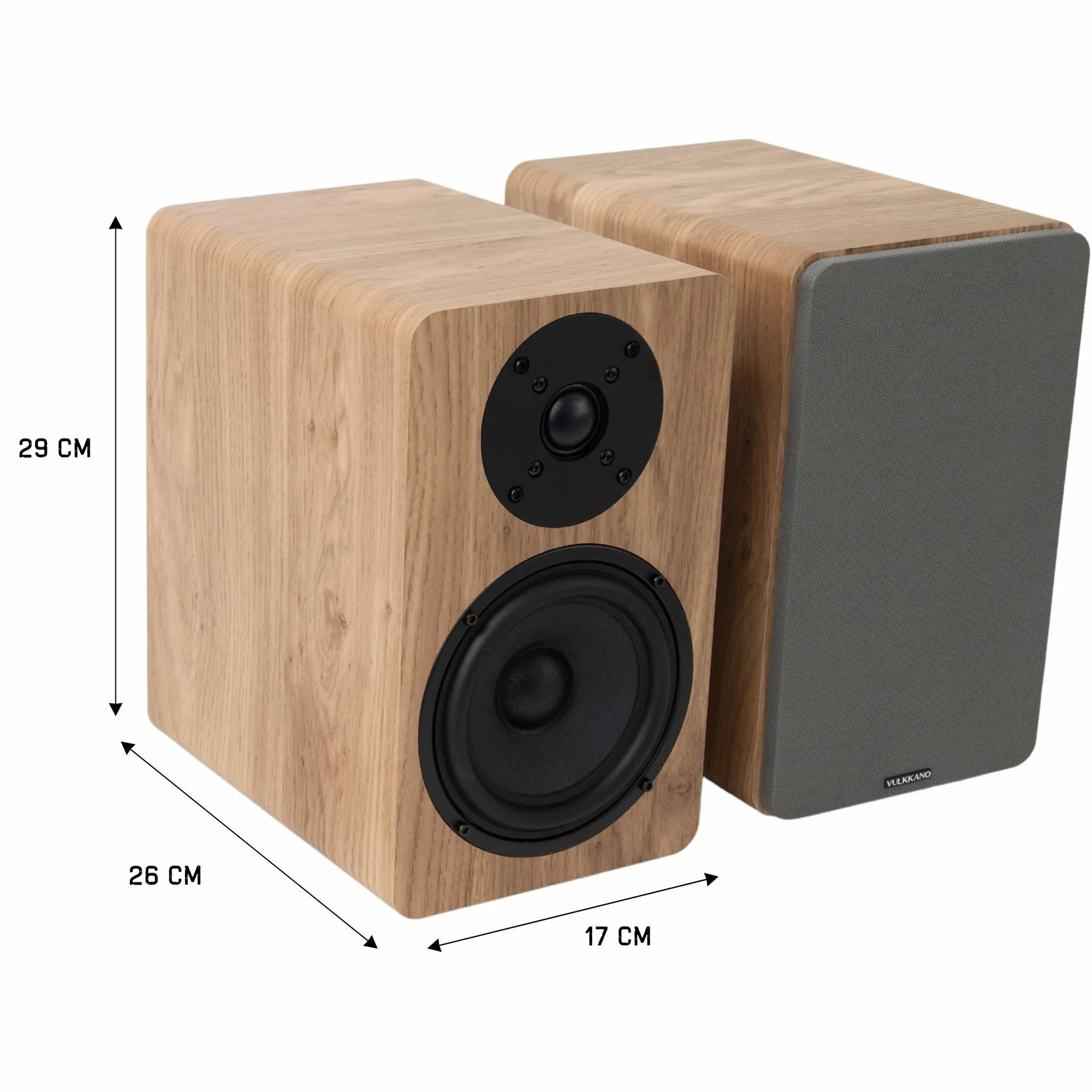 VULKKANO A5 ARC MKII 5,25" głośniki z głośnikiem niskotonowym, Bluetooth 5.0, HDMI ARC, Optica, RCA, USB, z wyjściem subwoofera, głośniki telewizyjne o eleganckim wyglądzie, kolor brązowy