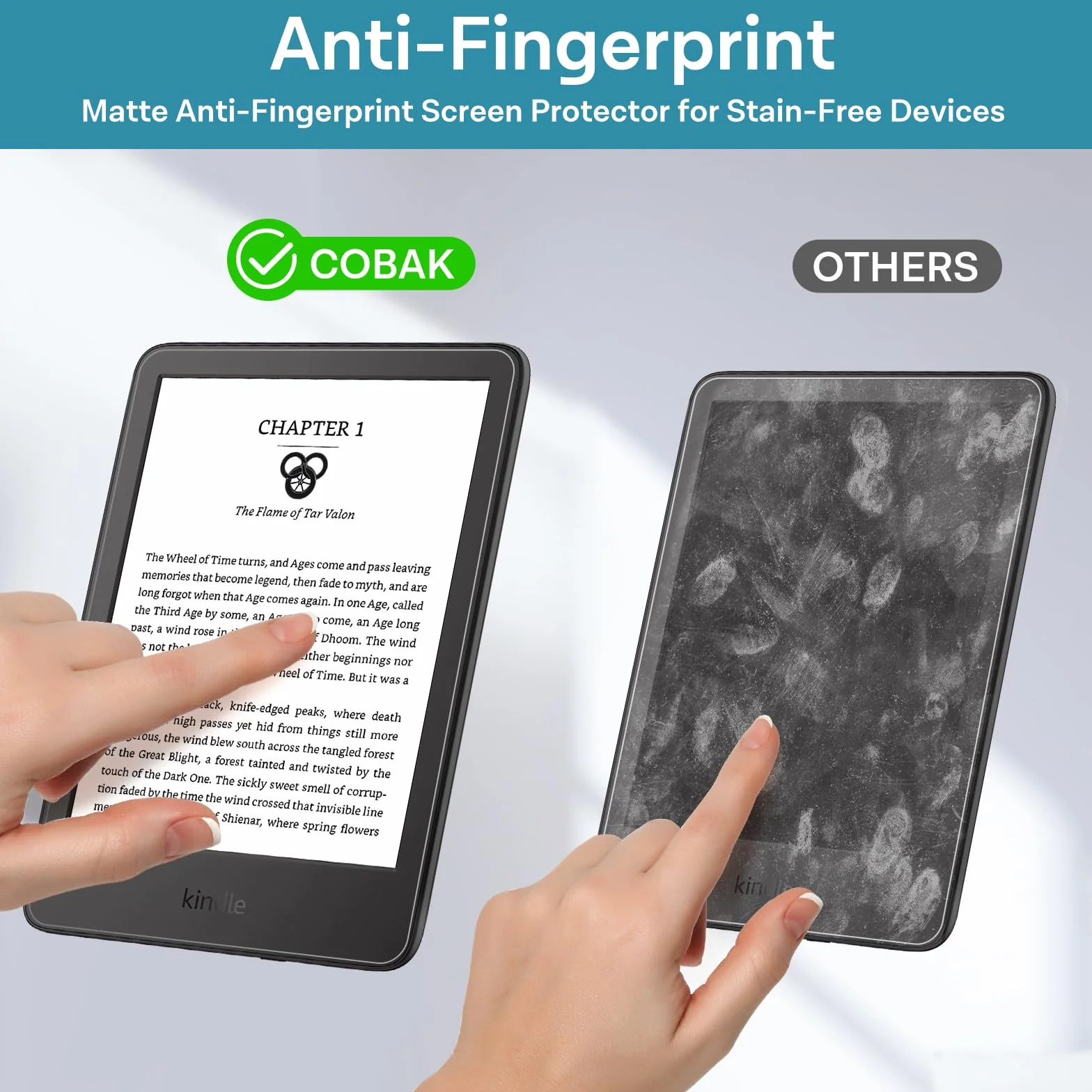CoBak 3 sztuki, nieoślepiająca, matowa ochrona ekranu do 6-calowego Kindle 11. generacji 2024 i 2022, Kobo Nia, PocketBook – folia PET o wysokiej przejrzystości, nietemperowana