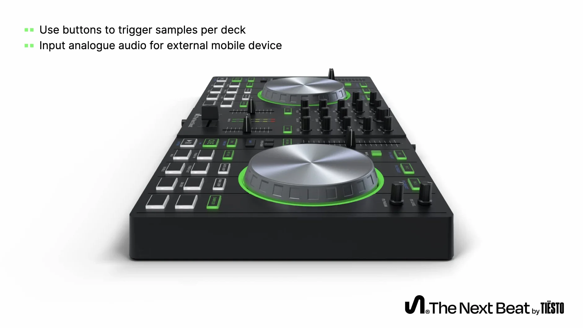 The Next Beat Tiësto DJ Controller - Łatwa profesjonalna nauka - wtyczka brytyjska - Lekcje online i aplikacje DJ w zestawie - bezpłatny 30-dniowy okres próbny muzyki Beatport