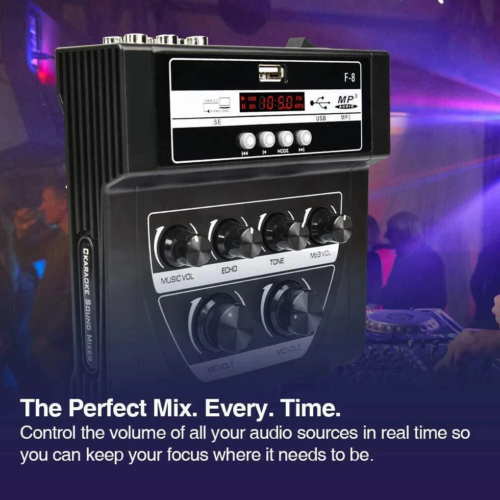 Mini mikser do karaoke mikrofon stereo audio Echo Mixer Home / Outdoor Sound Console Mixer