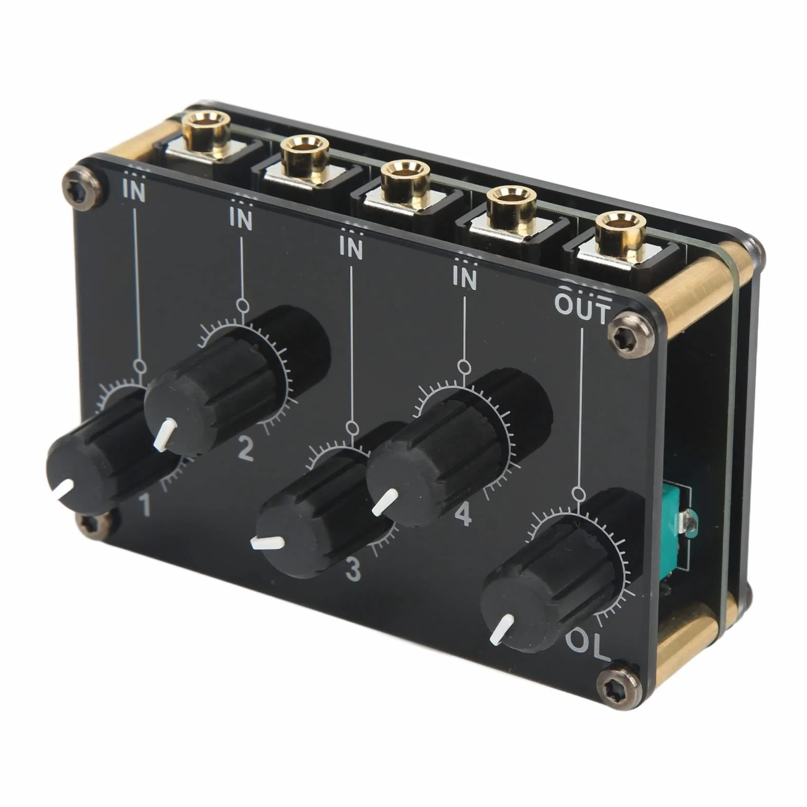 Mikser Audio, Mikser Audio 4 Wejście 1 Wyjście Mini Konsola Karty Dźwiękowej Przenośny Pasywny Mikser Audio Stereo