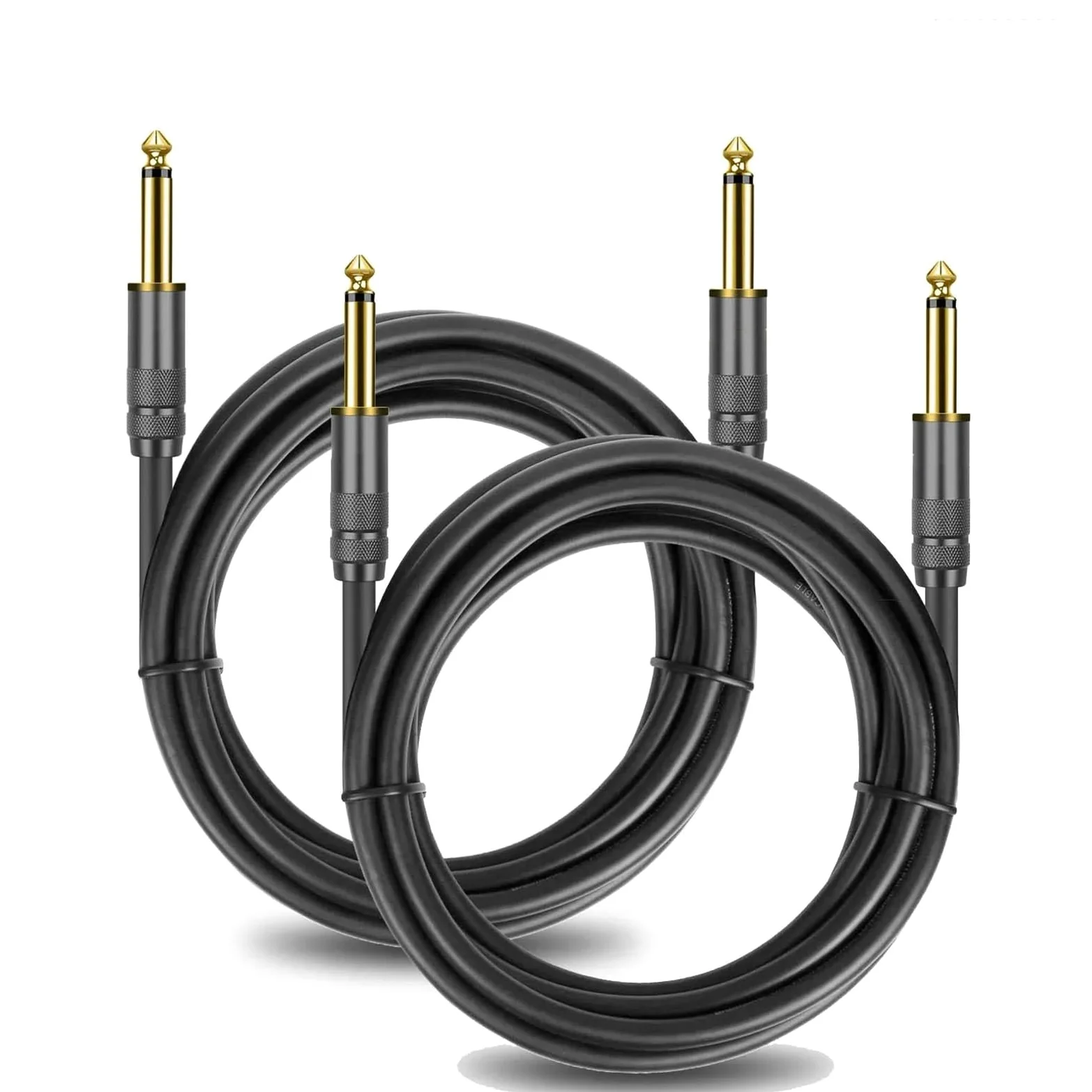 Kabel instrumentowy 1/4 Cala Prosty Kabel Instrumentalny 6,35 Mm Stereo Profesjonalny Kabel Gitarowy Do Gitary Basowej Wzmacniacza Klawiatury(Pack of 2,8m)