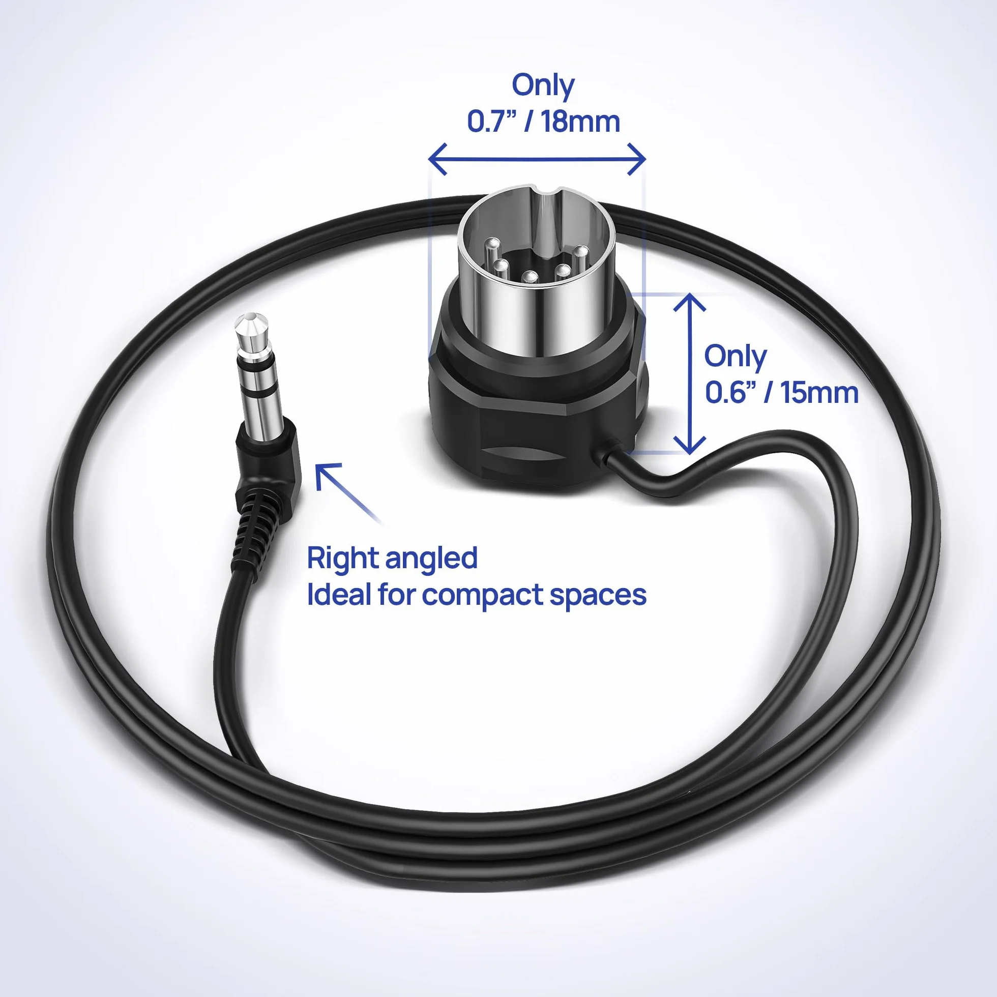 CME Zestaw 4 złączy MIDI TRS typu A 3,5 mm 1/8" na 5-pin DIN 30cm niskoprofilowe ultracienkie kątowe do syntezatorów pedalboardów