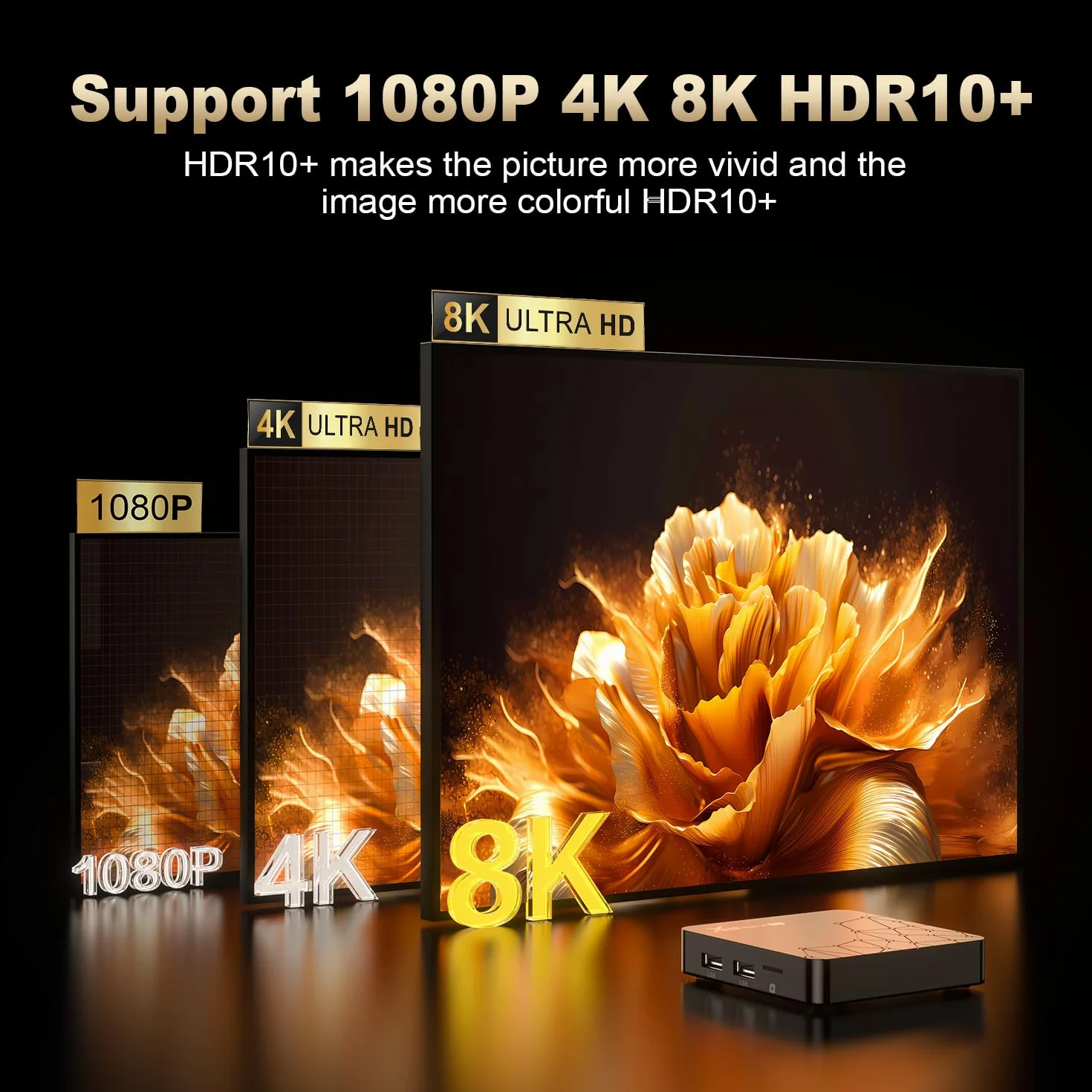 GREVA Android 14.0 TV Box, 8K UHD-rozdzielczość Android Box 2GB RAM 32GB ROM RK3518mini Quad-Core 64bit Cortex-A53, 2.4GHz/5.0GHz Dual Wifi6 10/100M LAN Enternet Bluetooth 5.0 USB3.0 Smart TV Box 3D