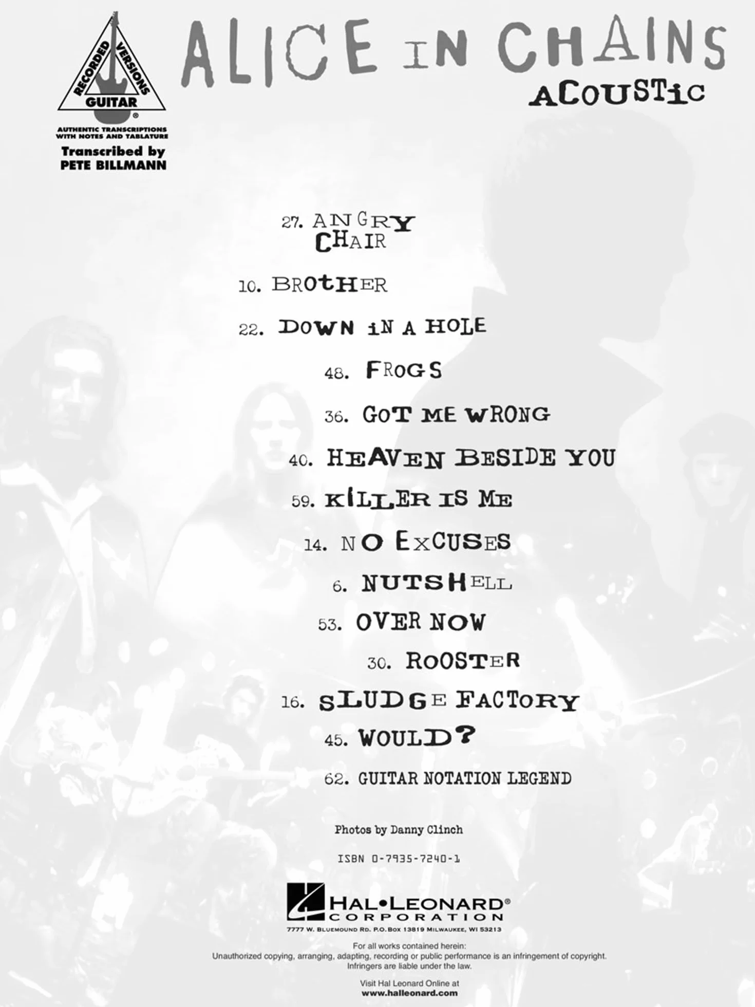Alice in chains guitare: Acoustic Guitar Recorded Versions