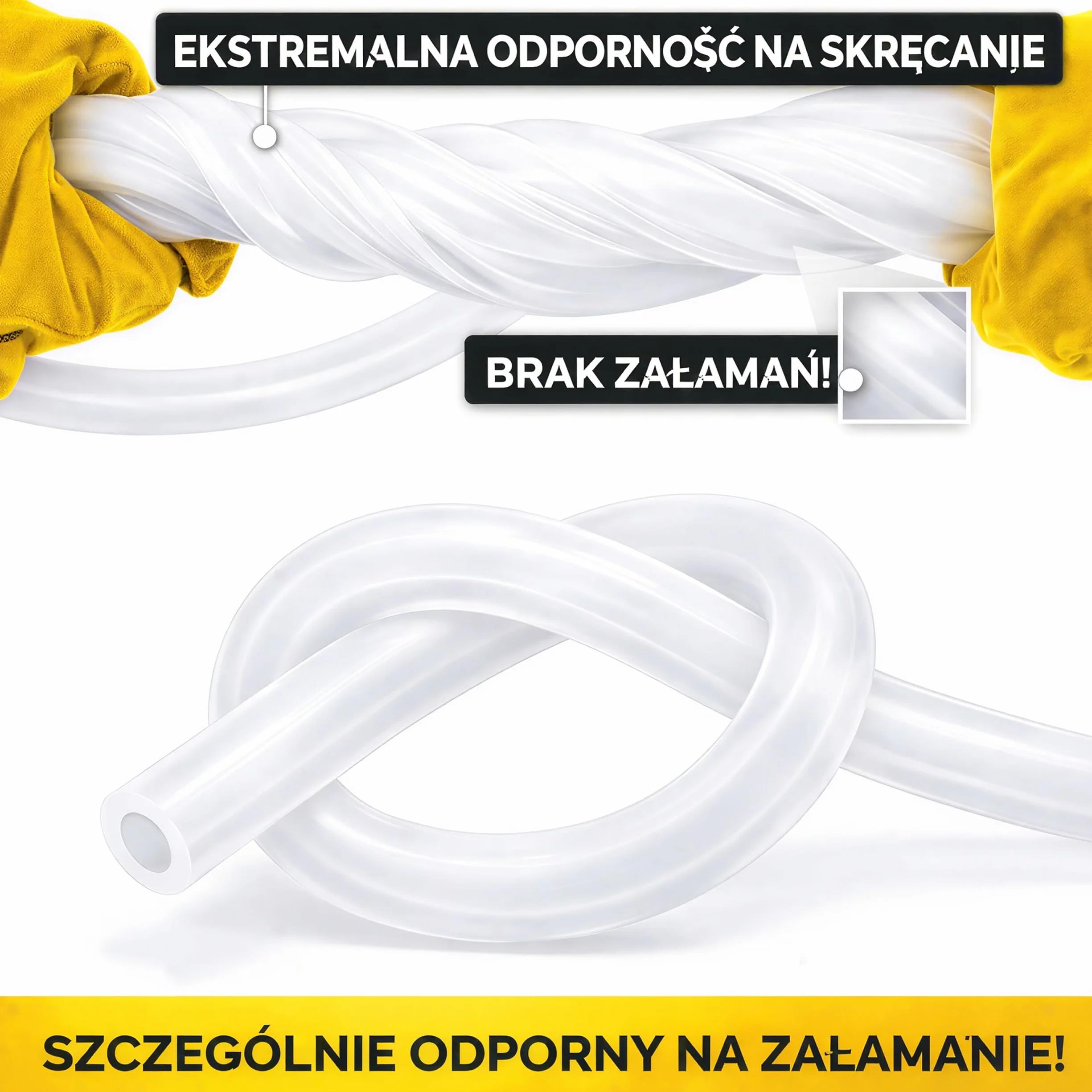 Wąż silikonowy 8mm ID x 11mm OD 2 Metry -50 do 230 C - Idealny do domu, akwarystyki, laboratorium, przemysłu