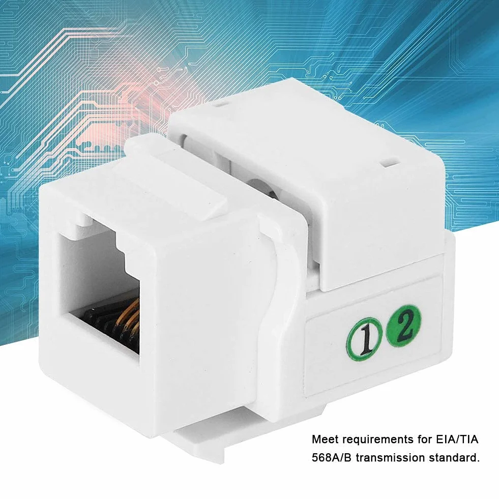 Keystone Rj11,Rj11 Keystone 5 Szt. Telefoniczny Moduł Głosowy, Akcesorium do Okablowania Sieciowego, Pojedynczy Port RJ11 Cat 3 z Osłoną Przeciwpyłową, Zintegrowany Moduł Sieciowy do Inżynierii Sieci