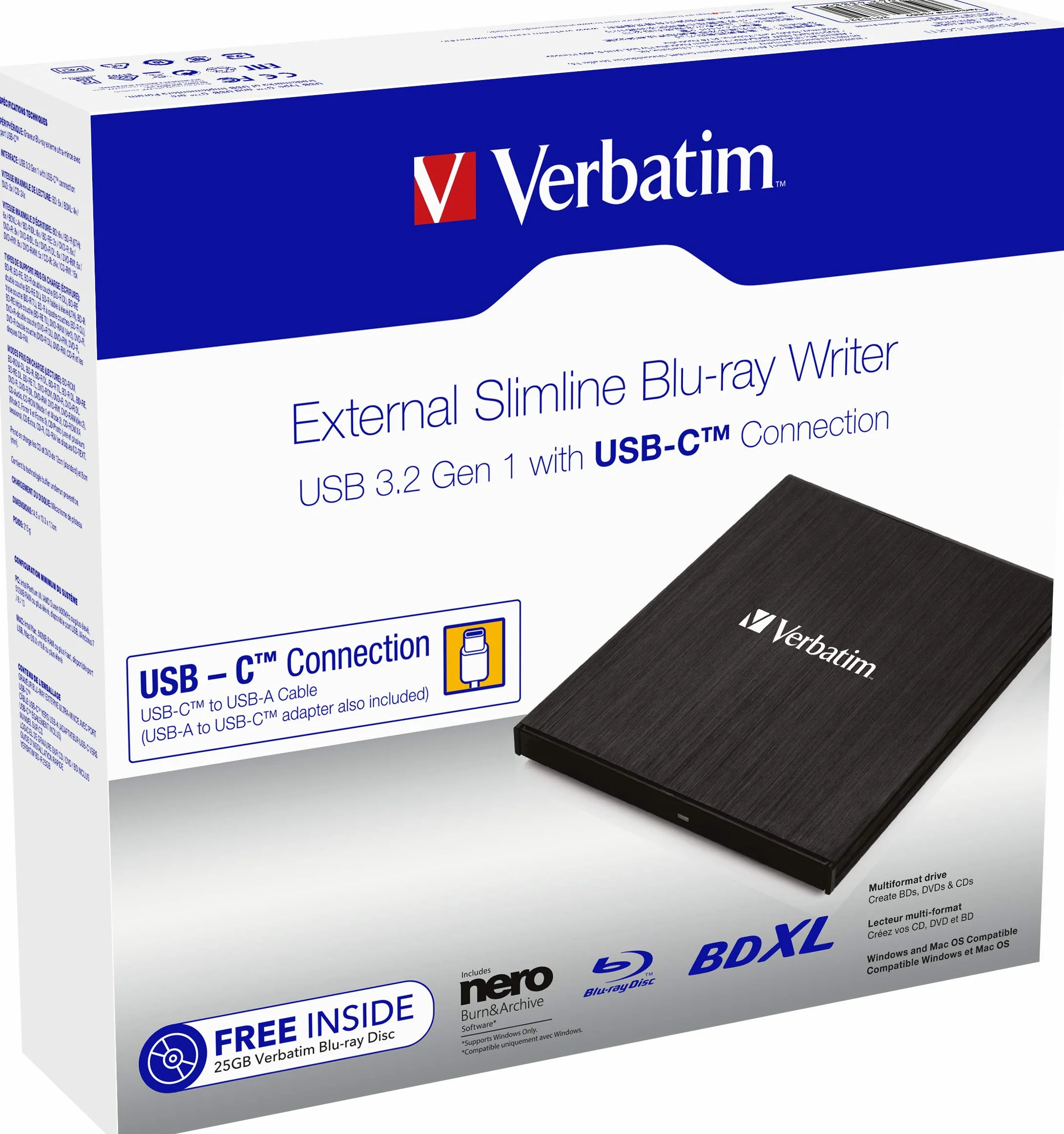Verbatim 43889 lecteur de disques optiques Blu-Ray RW Noir