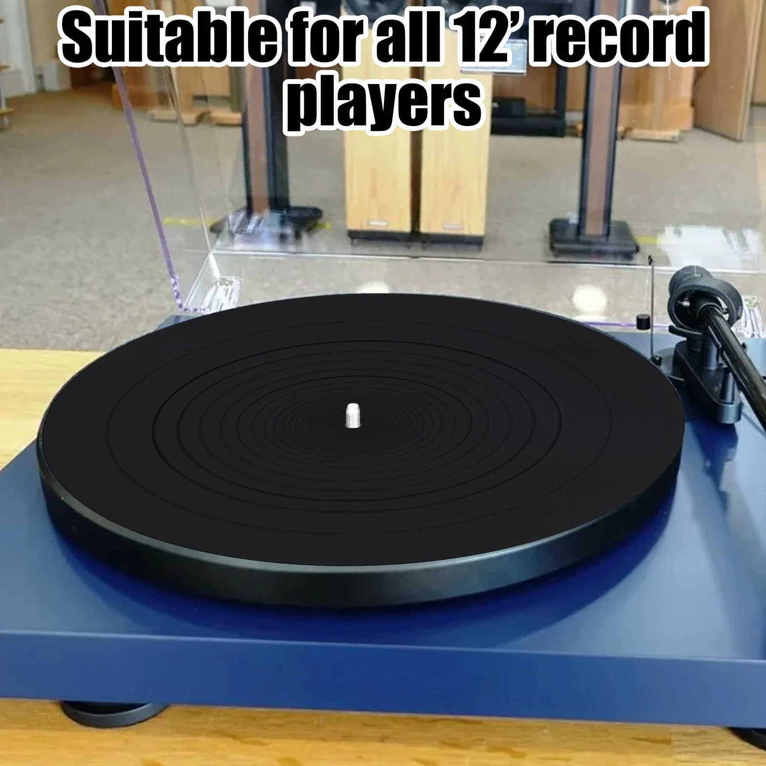 30 cm Silikonowa mata do gramofonu, antystatyczna antypoślizgowa mata na talerze, vintage mata do gramofonu, mata wibracyjna Turntable Mat, Slipmat do wszystkich gramofonów winylowych LP