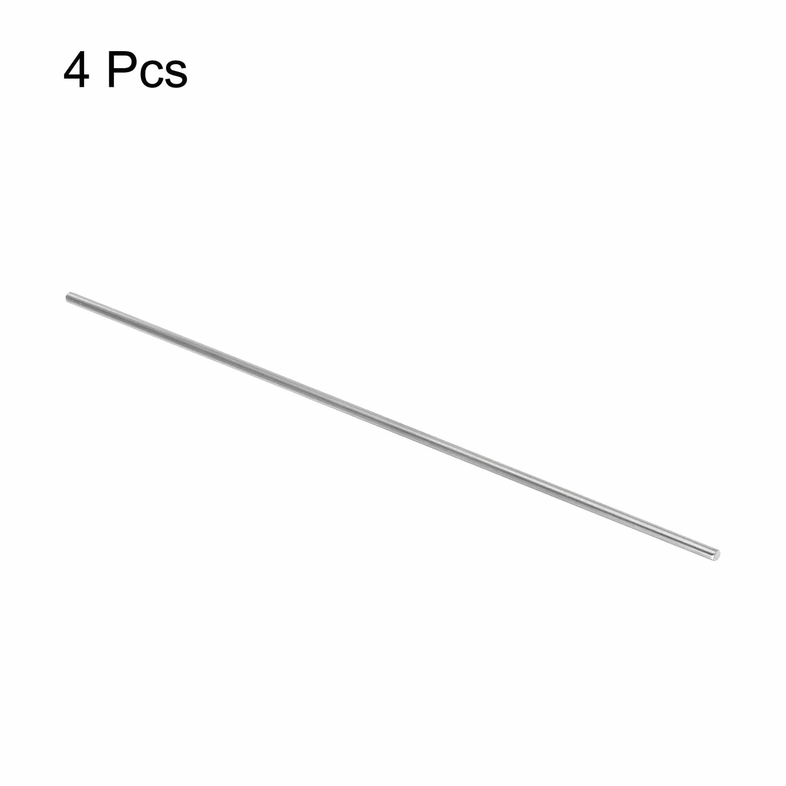 sourcing map Okrągłe pręty ze stali nierdzewnej 304, 3 mm x 250 mm, stabilne drążki dla majsterkowiczów, modeli samochodów, helikopterów, samolotów, zestaw 4 szt