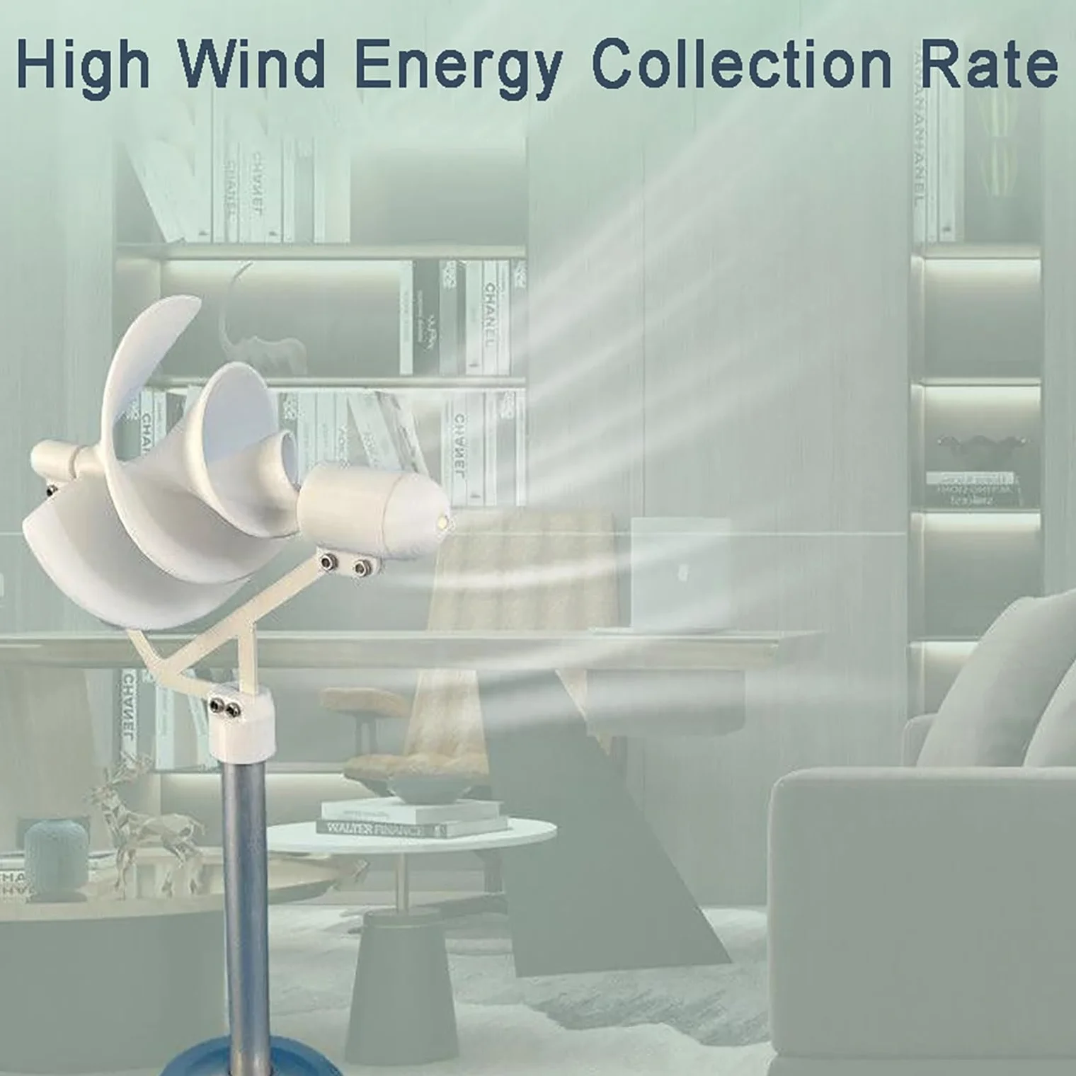 DIY Wind Turbine Model 10W Micro Spiral Wind Power Generator 12V Stały generator magnesów Model ze światłem LED, generator czystej miedzi do badań, nauczania, dekoracji,White