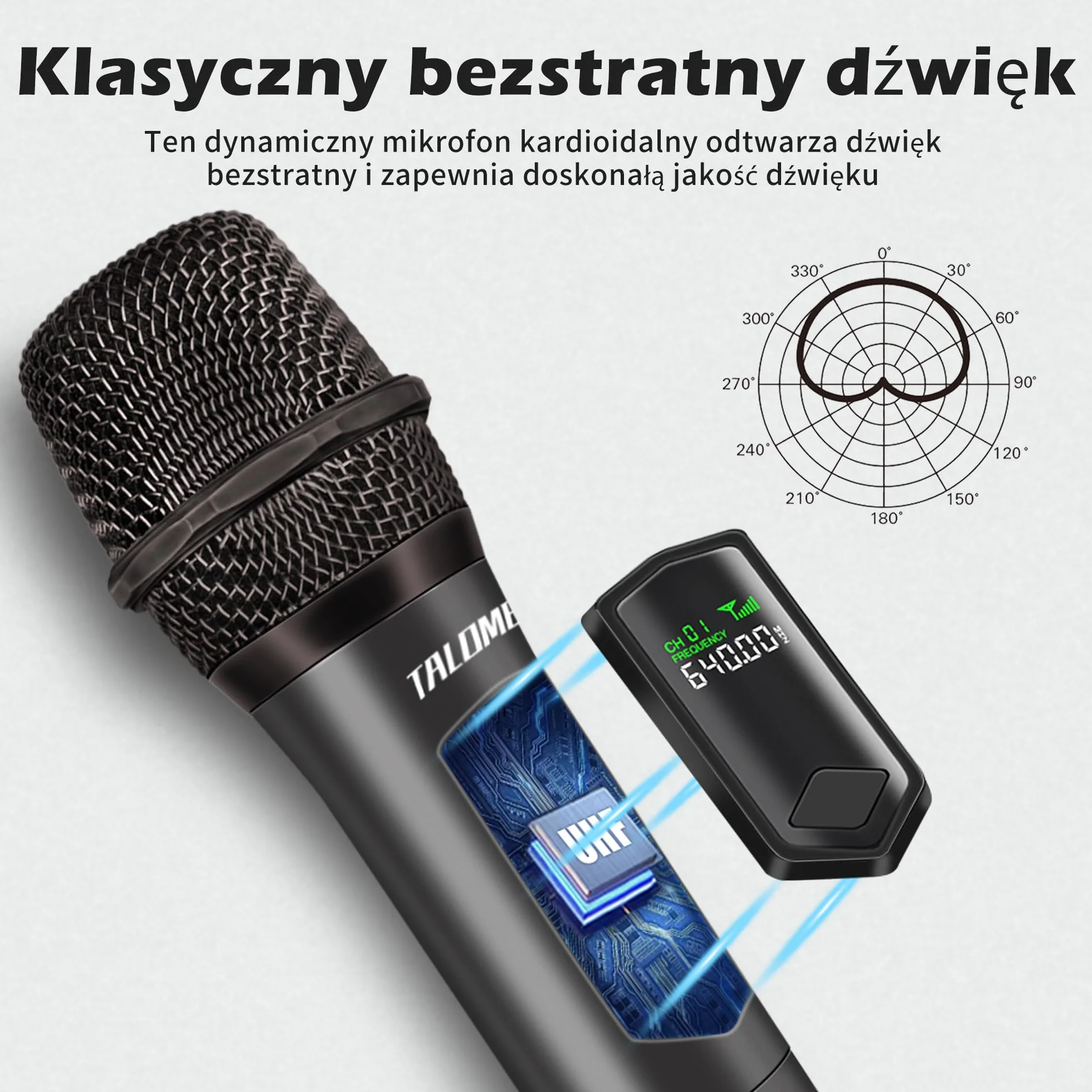 TalomenMikrofony bezprzewodowe 2,4 GHz,ręczny system mikrofonowy z odbiornikiem,profesjonalny dwa mikrofony do karaoke,160 ft,ładowalny mikrofon idealny dla karaoke,śpiewu,kościoła,imprez,wesel,K60-2