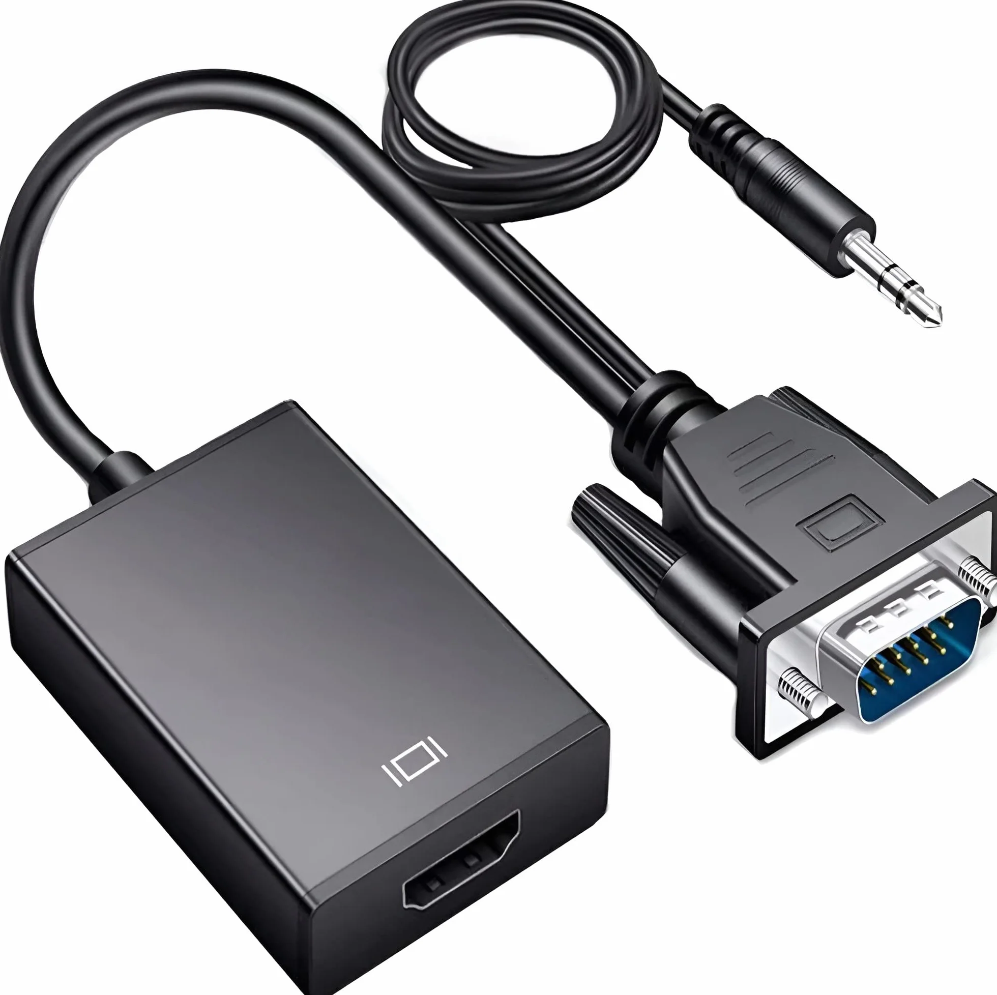 Retoo Kabel VGA na HDMI, konwerter starego komputera na telewizor/monitor z HDMI, z adapterem audio i kablem USB do ładowania, 1080P 60 Hz, wtyczka na gniazdo