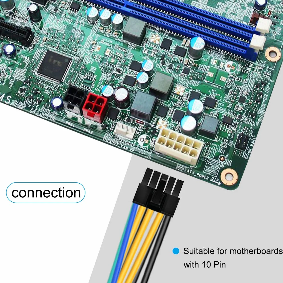 Kabel zasilający ATX 24-pinowy na 10-pinowy, żeński do męskiego, Lenovo IBM, 2 szt., 13 cm
