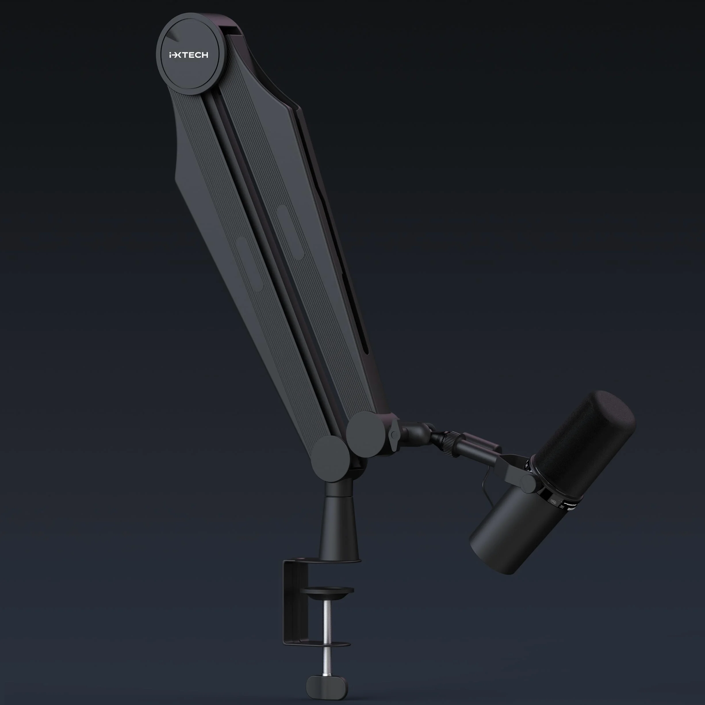 IXTECH Ramię mikrofonowe wysięgnika mikrofonu do Blue Yeti Shure Sm7b Hyperx QuadCast Rode At2020 i stojak na mikrofon Fifine do gier podcastów i transmisji strumieniowej model CAPTAIN