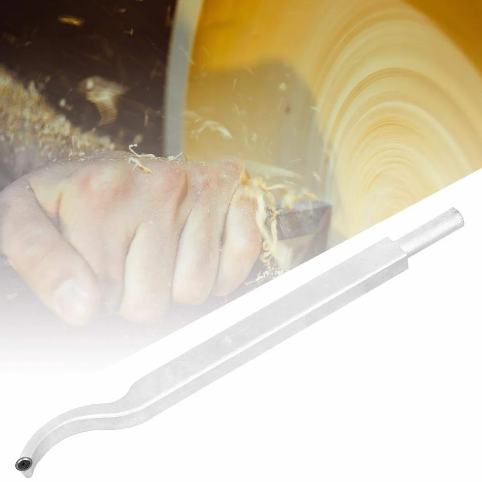 Holzdrehwerkzeug Schwanenhals Hohlschneidwerkzeuge Hartmetall-Drehmaschine Meißel-Werkzeugleiste für Holzbastler DIY Carpenter(Small Bending Wood Turning Tool(without handle))