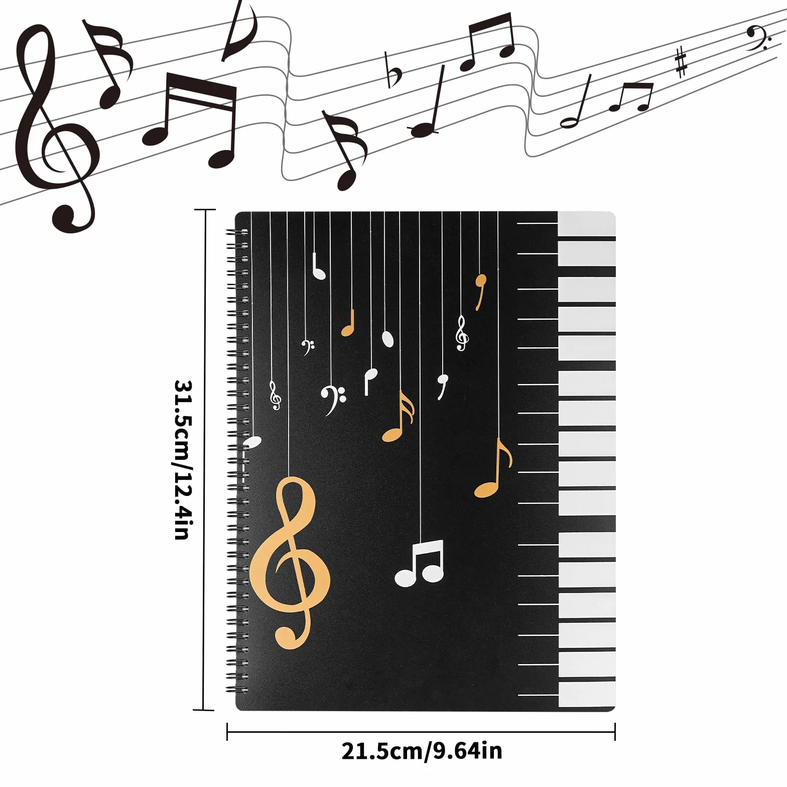 JIANTA A4 120-stronicowy folder muzyczny spiralny segregator 21,5 x 28 cm