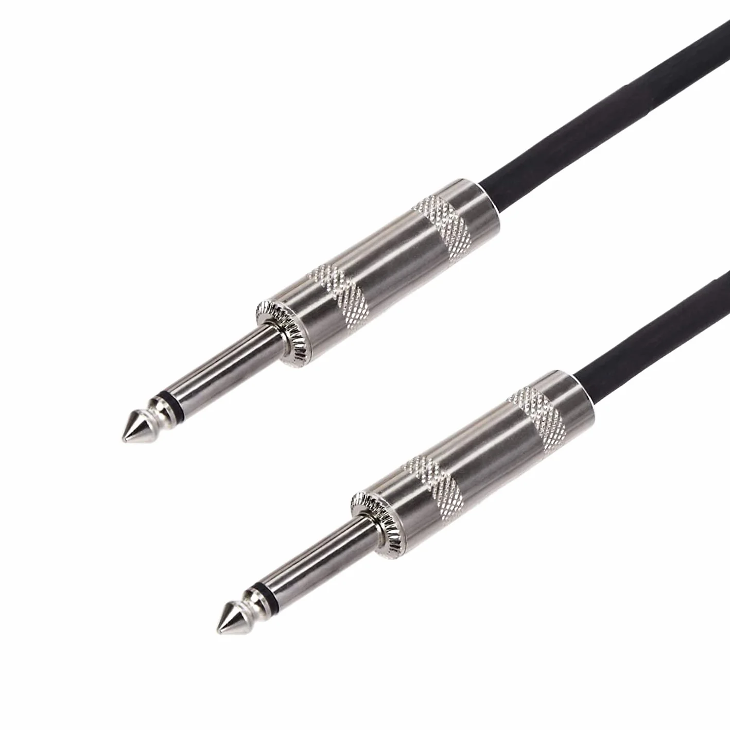 Amazon Basics – kabel instrumentalny ze złączem TS, wtyczka prosta 6,35 mm, 3 m, czarny.