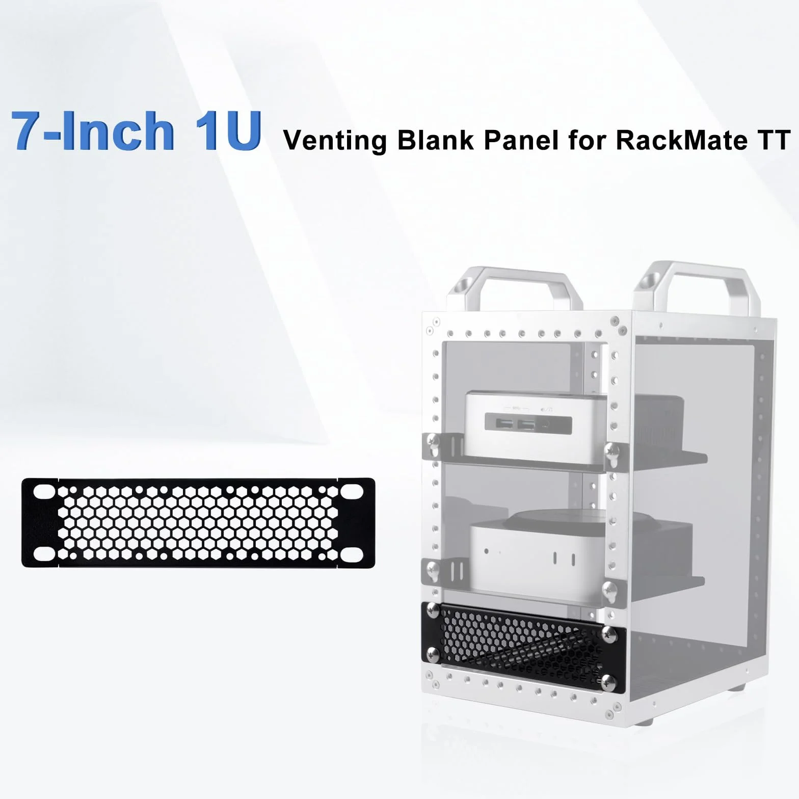 GeeekPi 17.8 cm 1U wentylowany pusty panel metalowy uchwyt do szafy serwerowej DeskPi RackMate TT (1)