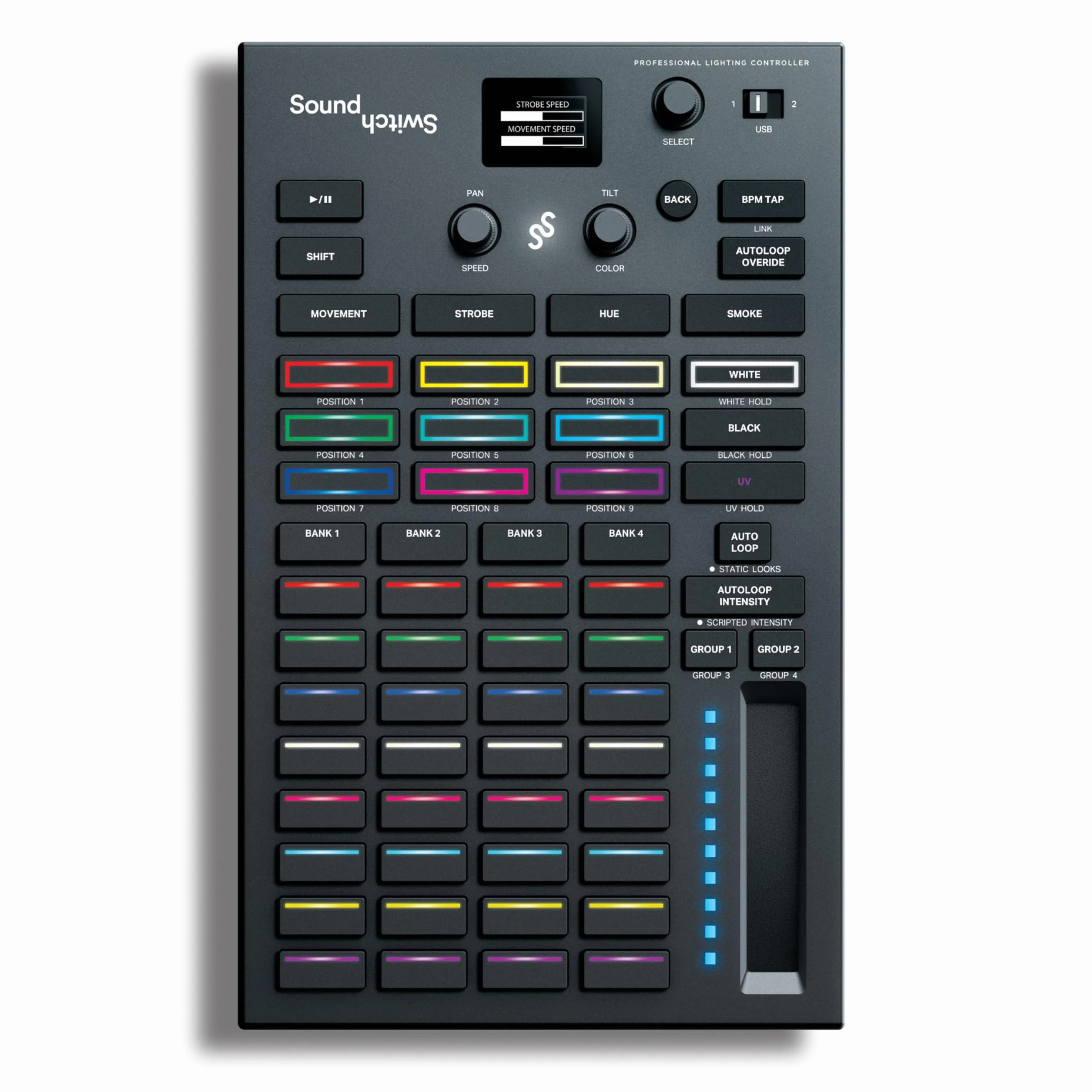 SoundSwitch Control One - Profesjonalny Sterownik DMX Oświetleniadla DJ-ów z 3-Miesięcznym Dostępem do SoundSwitch Oraz Obsługą DMX i Phillips Hue
