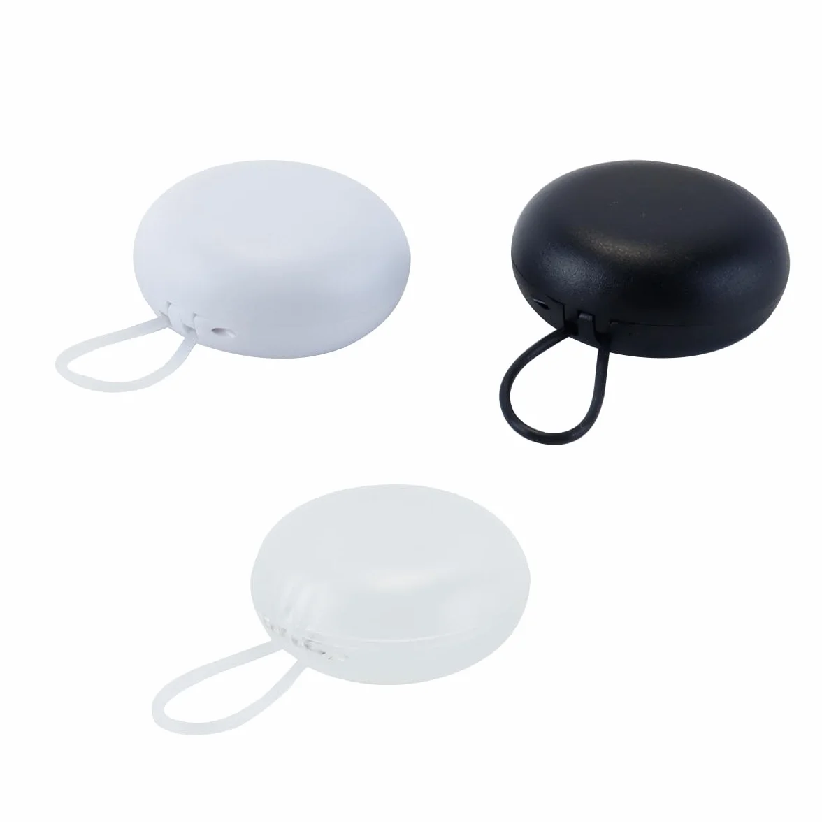 Opakowanie 3 etui na zatyczki do uszu, miniaturowe pudełko na zatyczki do uszu, średnica 3,8 cm, kompaktowe i lekkie, na różne okazje