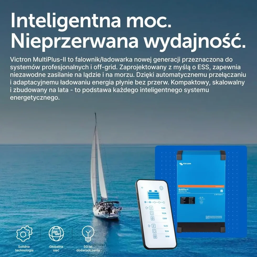Victron Energy MultiPlus-II 5000VA 48-Volt 230V Falownik Sinusoidalny 70 amp Ładowarka do Akumulatorów