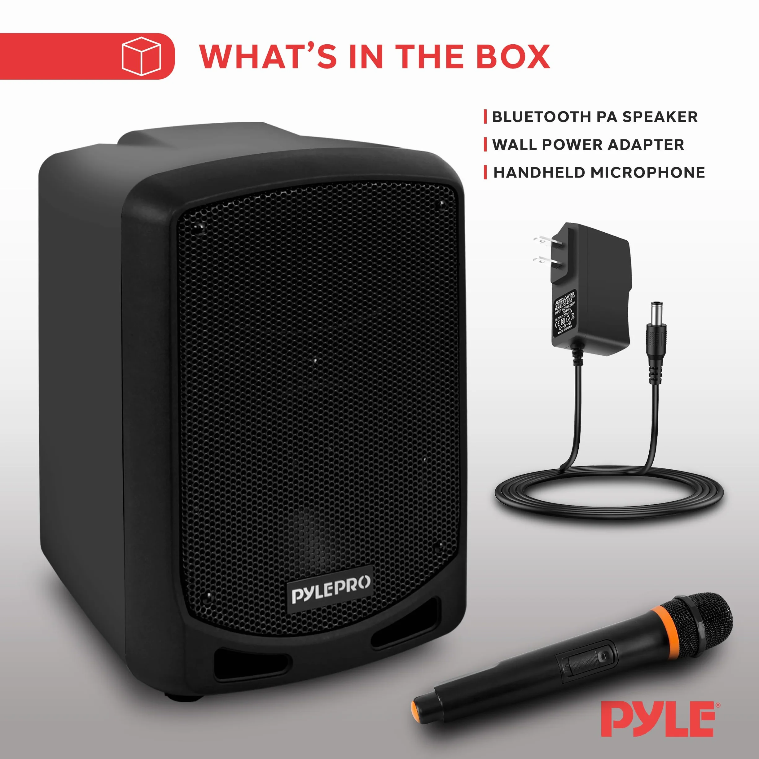 Pyle Głośnik Bluetooth Karaoke PA - Indoor/Outdoor Przenośny system dźwiękowy z bezprzewodowym mikrofonem, nagrywanie audio, akumulator, odtwarzacz USB/SD, uchwyt na stoisko - na imprezę, sterowanie