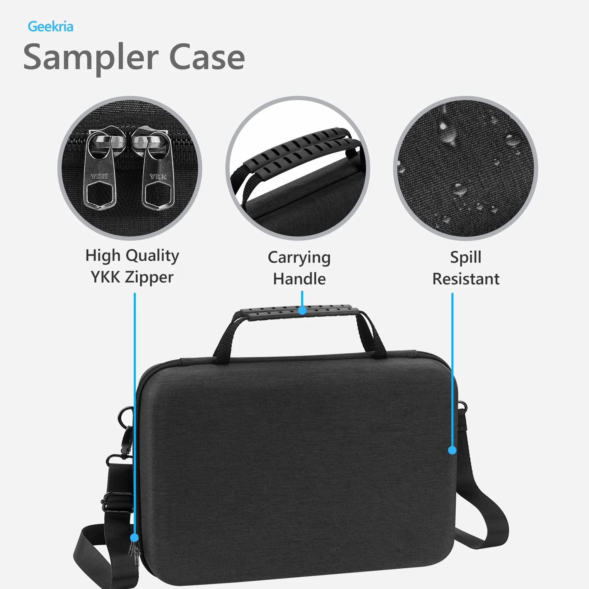 GEEKRIA Etui do przenoszenia interfejsu audio, kompatybilne z Elektron Digitakt II/Digitone II/Syntakt 12 / Analog Heat MKII/Hard Shell torba podróżna (ciemnoszara)