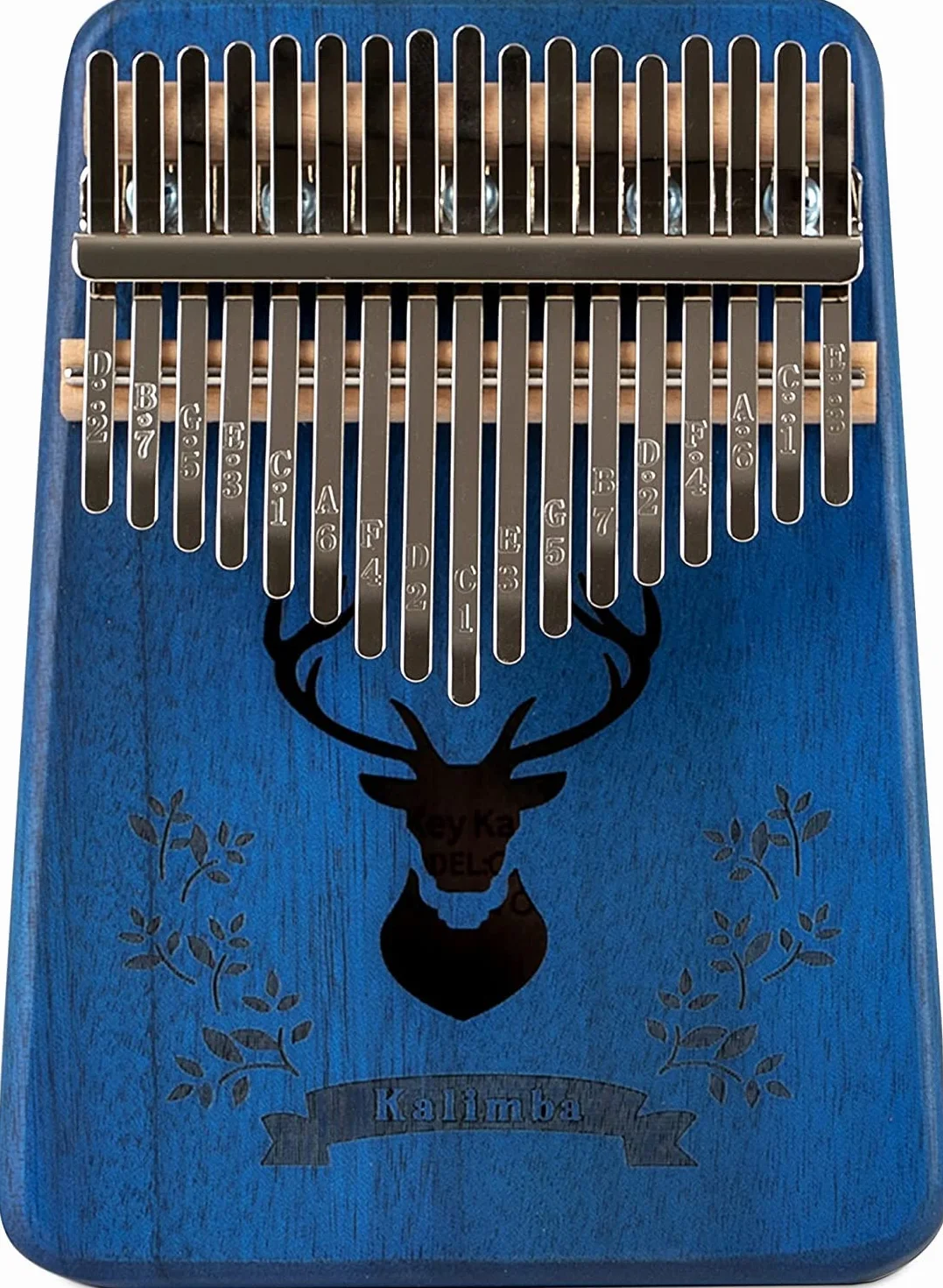 Kalimba afrykański instrument muzyczny zestaw 17 przycisków, drewno, idealny dla początkujących i dzieci, ręczne pianino, zestaw kalimba z akcesoriami wysoka jakość (niebieski)