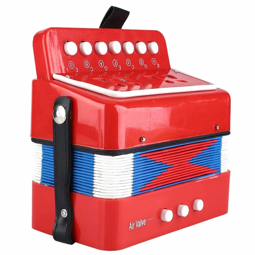 Harmonijka Mini 7 klawiszy przenośny instrument muzyczny dla dzieci czerwony