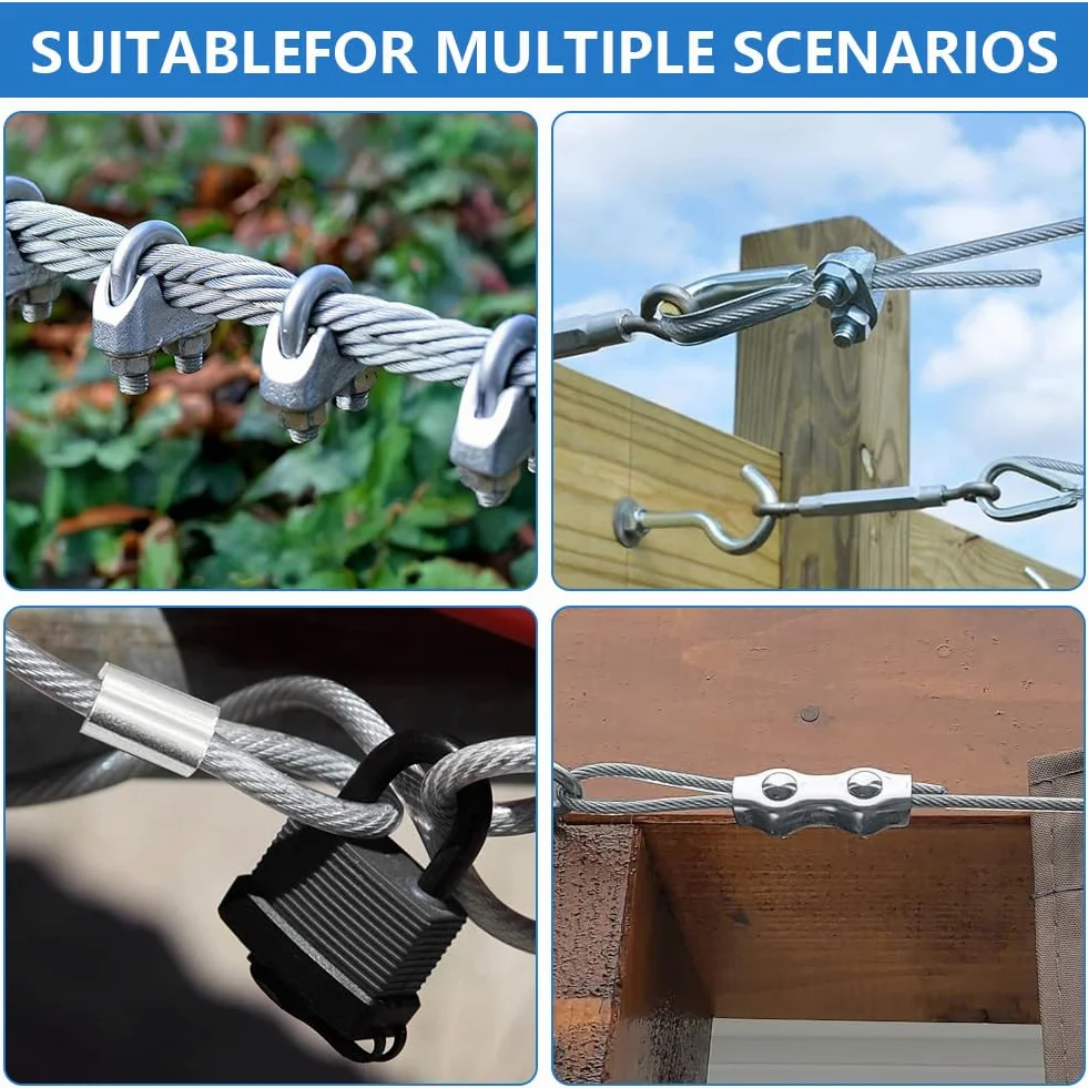 Flintronic Zacisk M3 Duplex, 12 sztuk zacisków do liny drucianej, 3 mm Duplex stal nierdzewna, zacisk linowy, łącznik linowy do liny stalowej 3 mm, linka do prania, linka leśna, linka leśna, mocowana