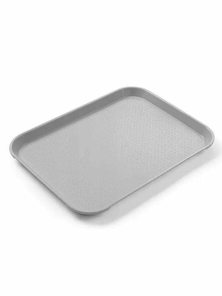 HENDI Taca do serwowania, AmberBox, mała, odporna na uderzenia, odporna na stłuczenia, sztaplowana, taca, taca do fast foodów, 265x345x(H)20mm, polipropylen, szary