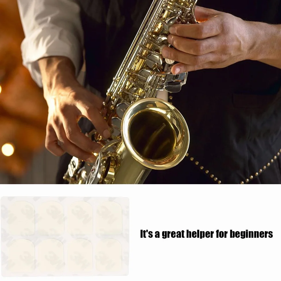 Eujgoov Sax Ustnik Patch Gumowy Mocny Klej do Klarnetu Saksofon Sopranowy Altowy Tenorowy(Biały 0,3 mm mały owalny)