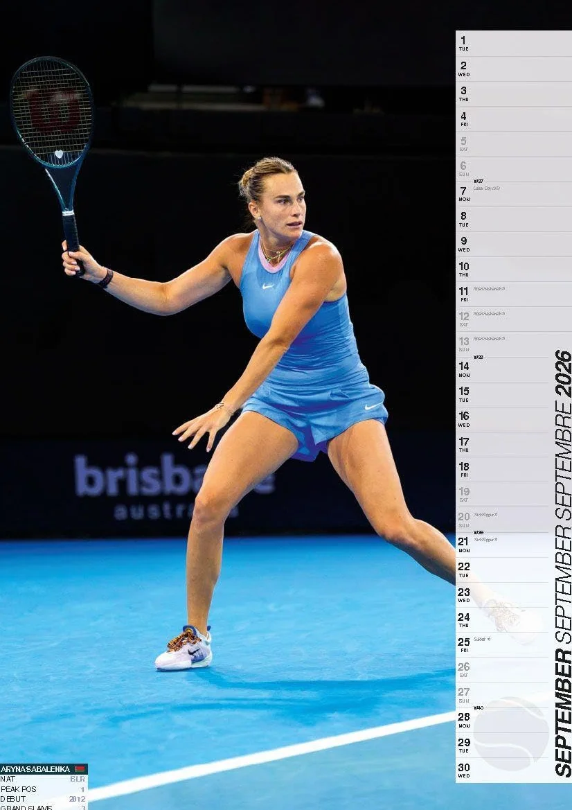 Tennis 2026 Calendar - ATP WTA - Calendrier - Calendario