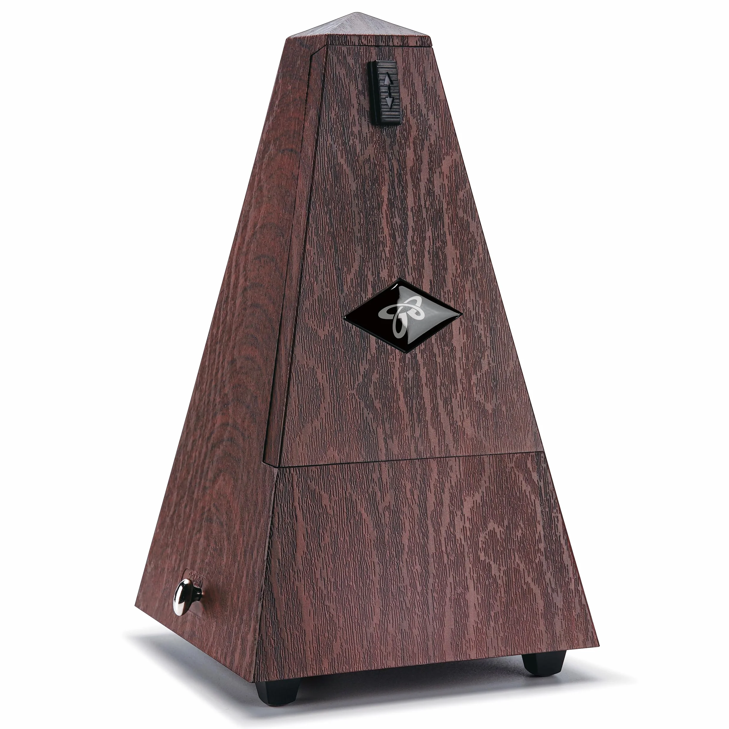Sondery Classic Mechaniczny Metronom z dzwonkiem do fortepianu, gitary, perkusji, skrzypiec, saksofonu i wszystkich instrumentów, zakres tempa 40-208 bpm, uderzenia 02346, brązowa obudowa z wzorem