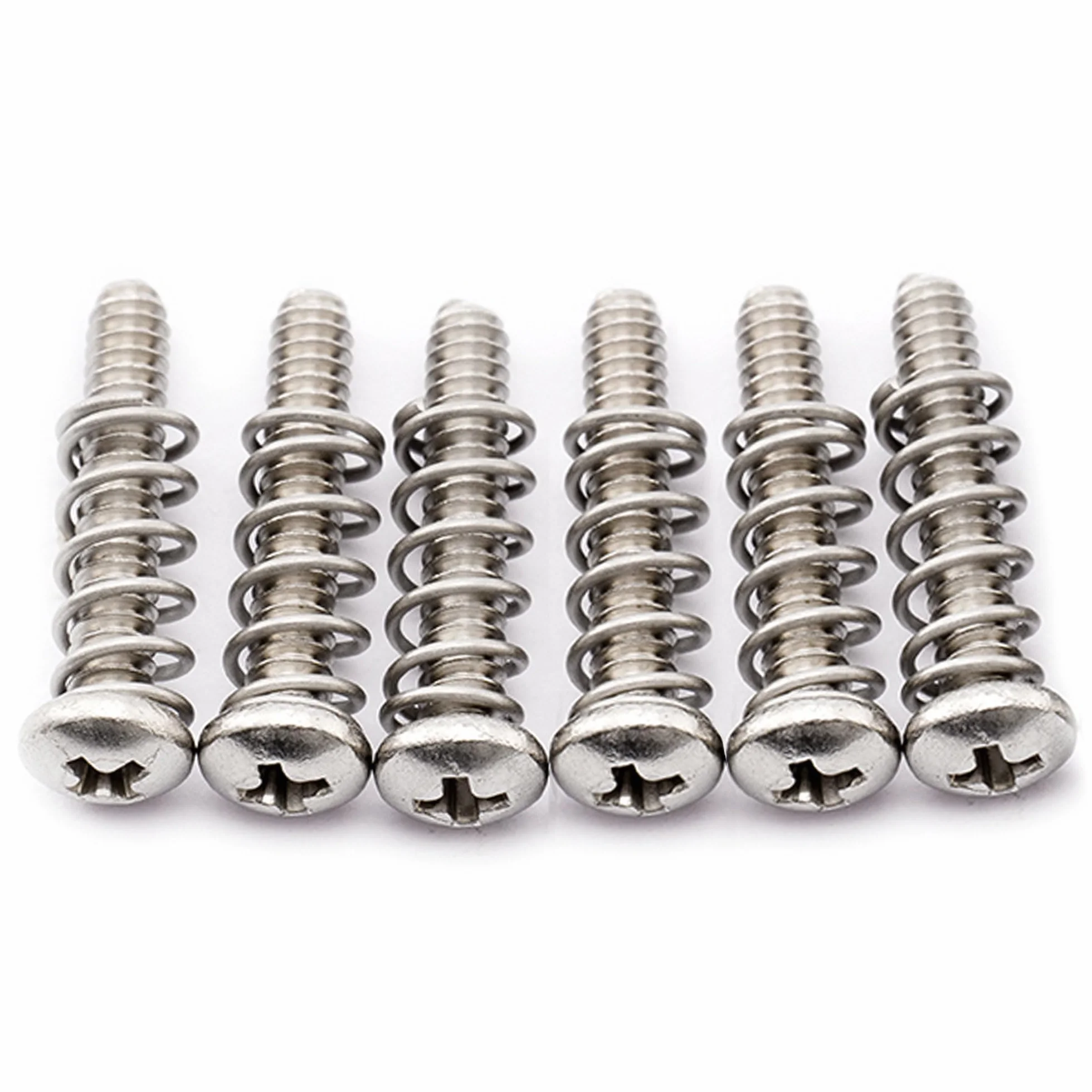 Musiclily Pro #4-40X5/8" Stal Nierdzewna Siodełko Intonacja Śruby i Sprężyny do Mostka Tremolo Gitary Elektrycznej Fender Strat Style (6 szt.)