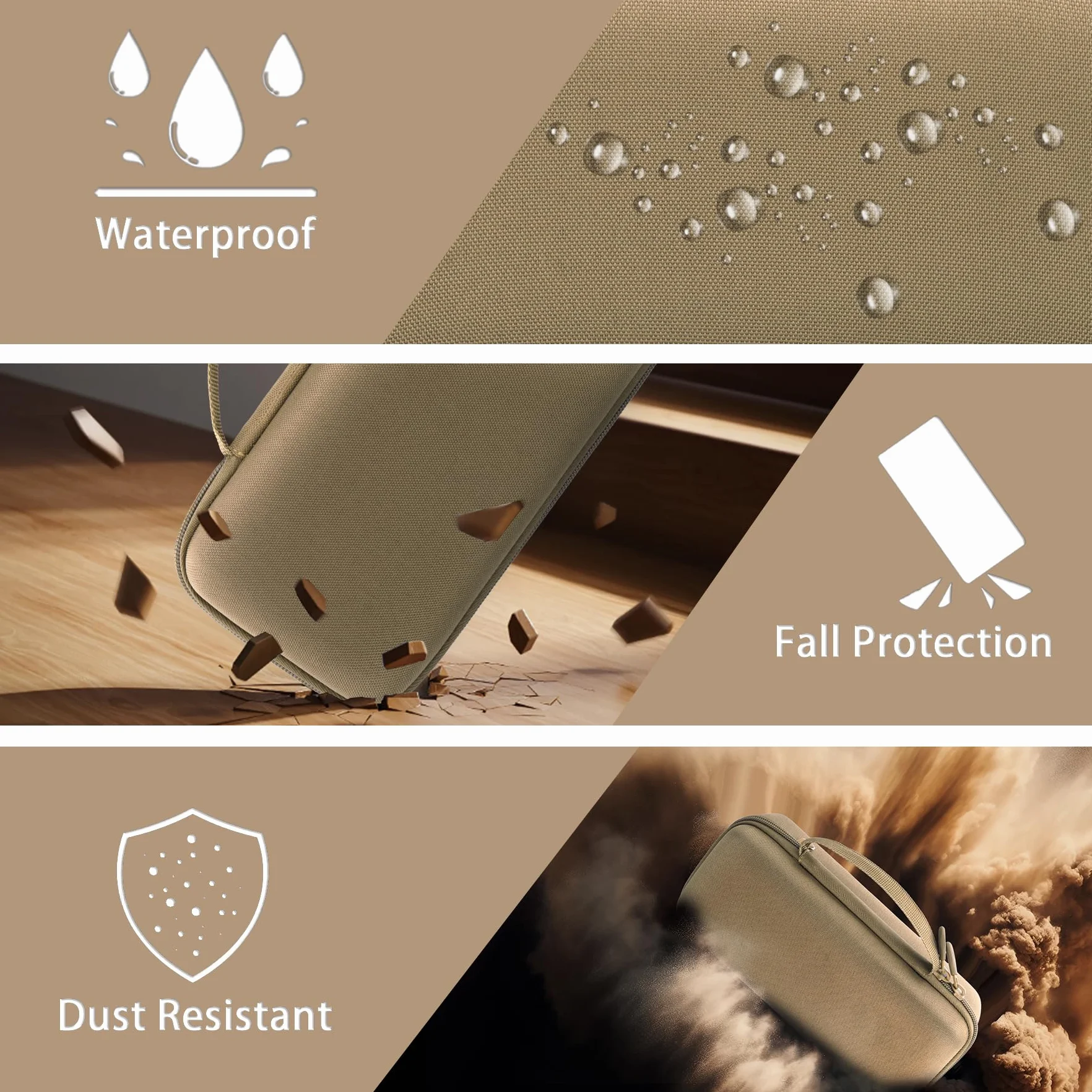 co2CREA Twarde zamienne etui podróżne do przenośnego głośnika Bluetooth Bose New SoundLink Flex 2. generacji/ Bose SoundLink Flex (brązowe)