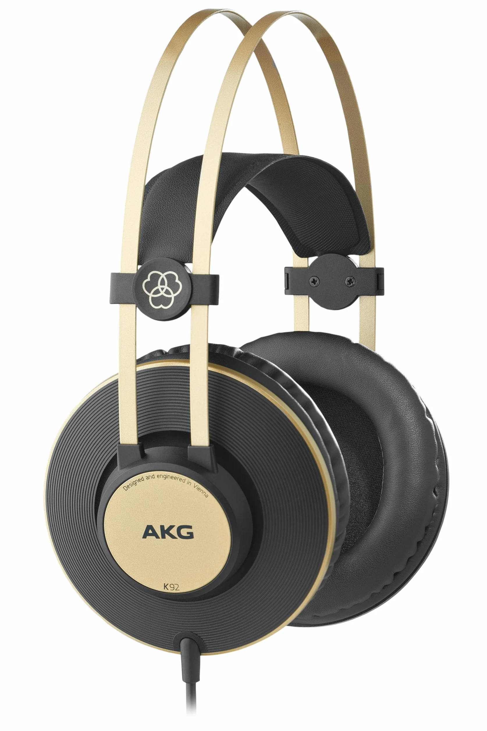 AKG Pro Audio K92 słuchawki nauszne z zamkniętym tyłem, słuchawki studyjne, czarny matowy i złoty