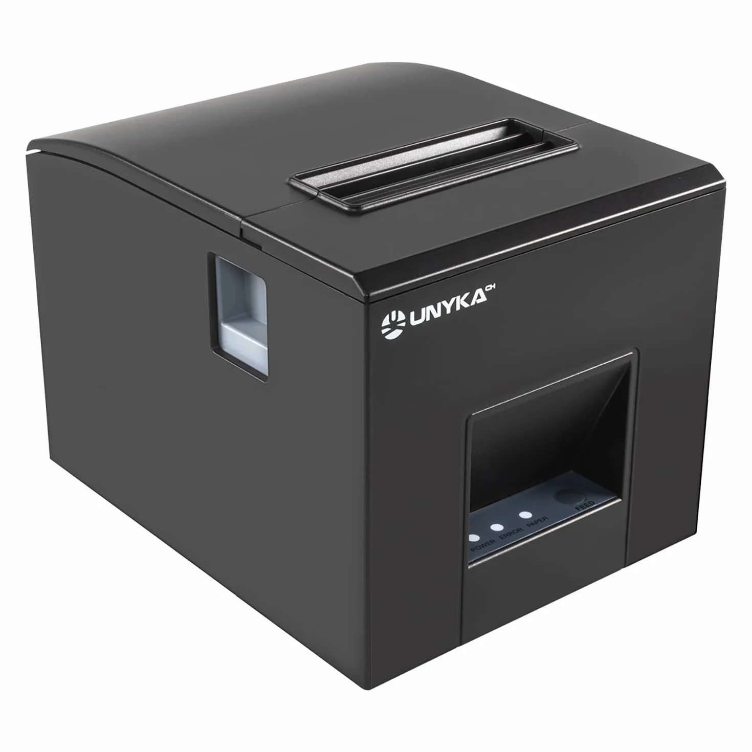UNYKAch Aykach Thermal Drukarka banknotów UK56007 POS3, kompaktowa, papierowa 80 mm, połączenia szeregowe, USB, RJ12, RJ11 i LAN, kompatybilna ze wszystkimi systemami