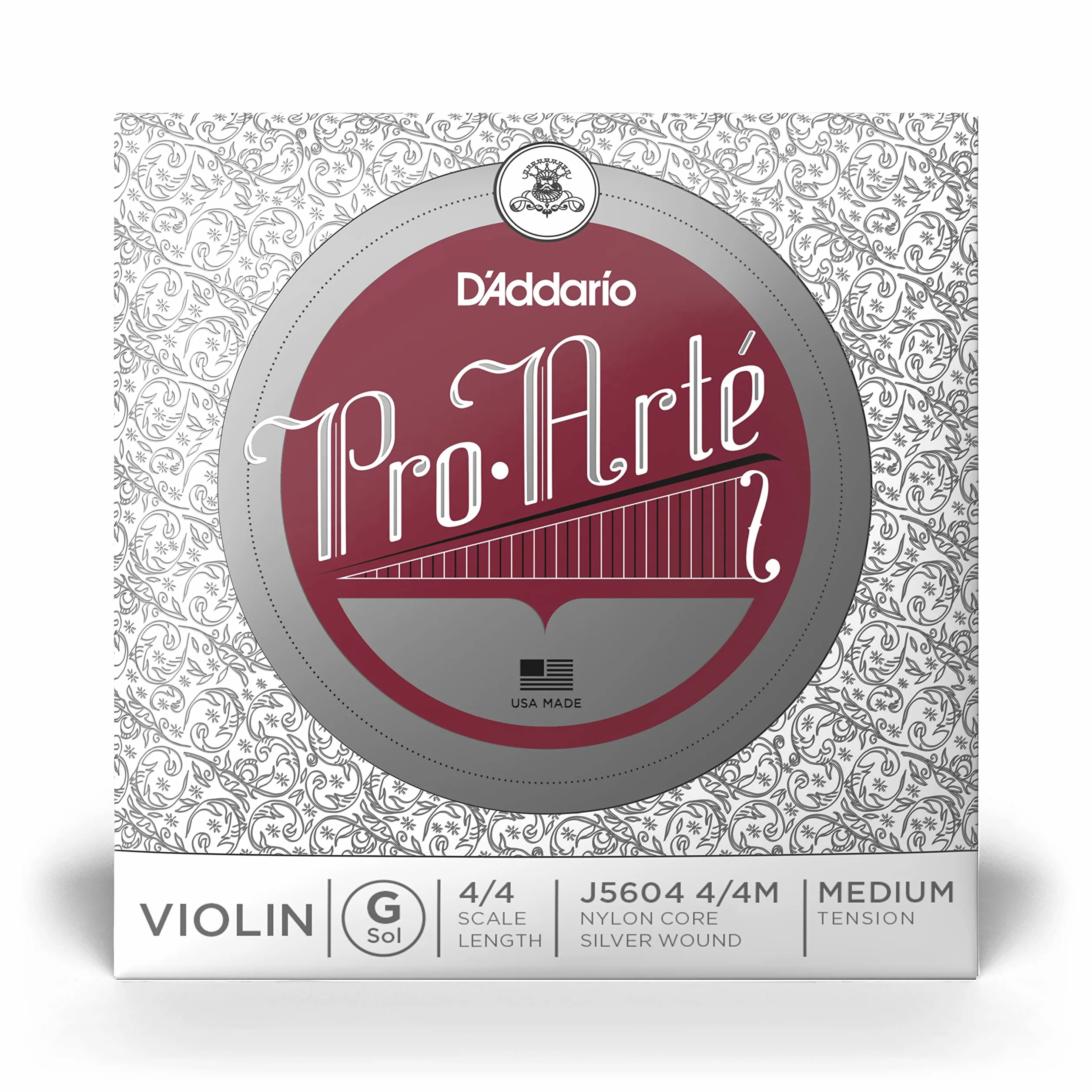 D'Addario J5604-4/4M Pro Arte skrzypce struny pojedyncze 'G' srebrne 4/4 średnie
