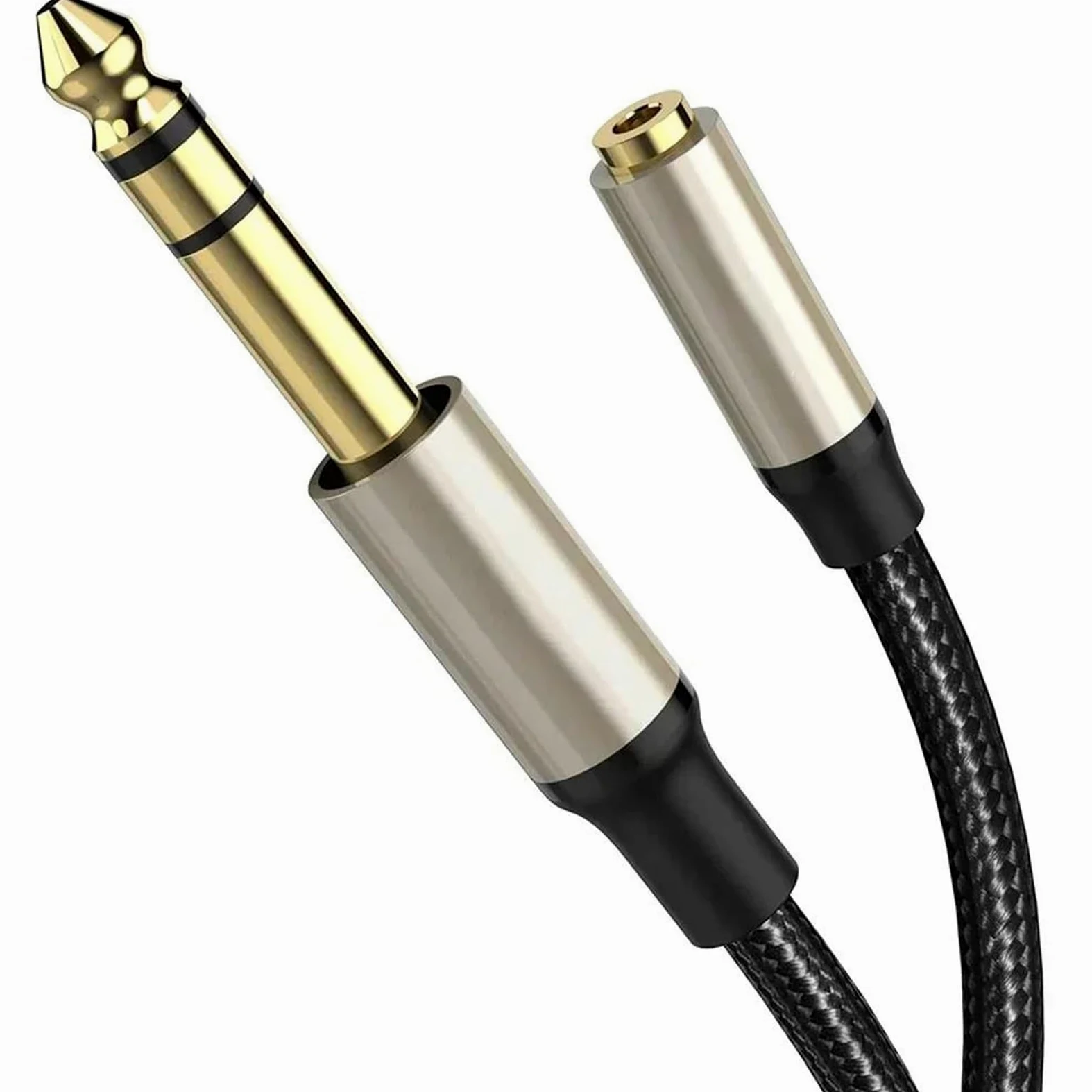 Pro Audio kabel 6,35 męski na żeński 3,5 przedłużacz 1/4 do 3,5 mm stereo jack kabel do gitary wzmacniacz klawiatura fortepian(Pack of 5,300cm)