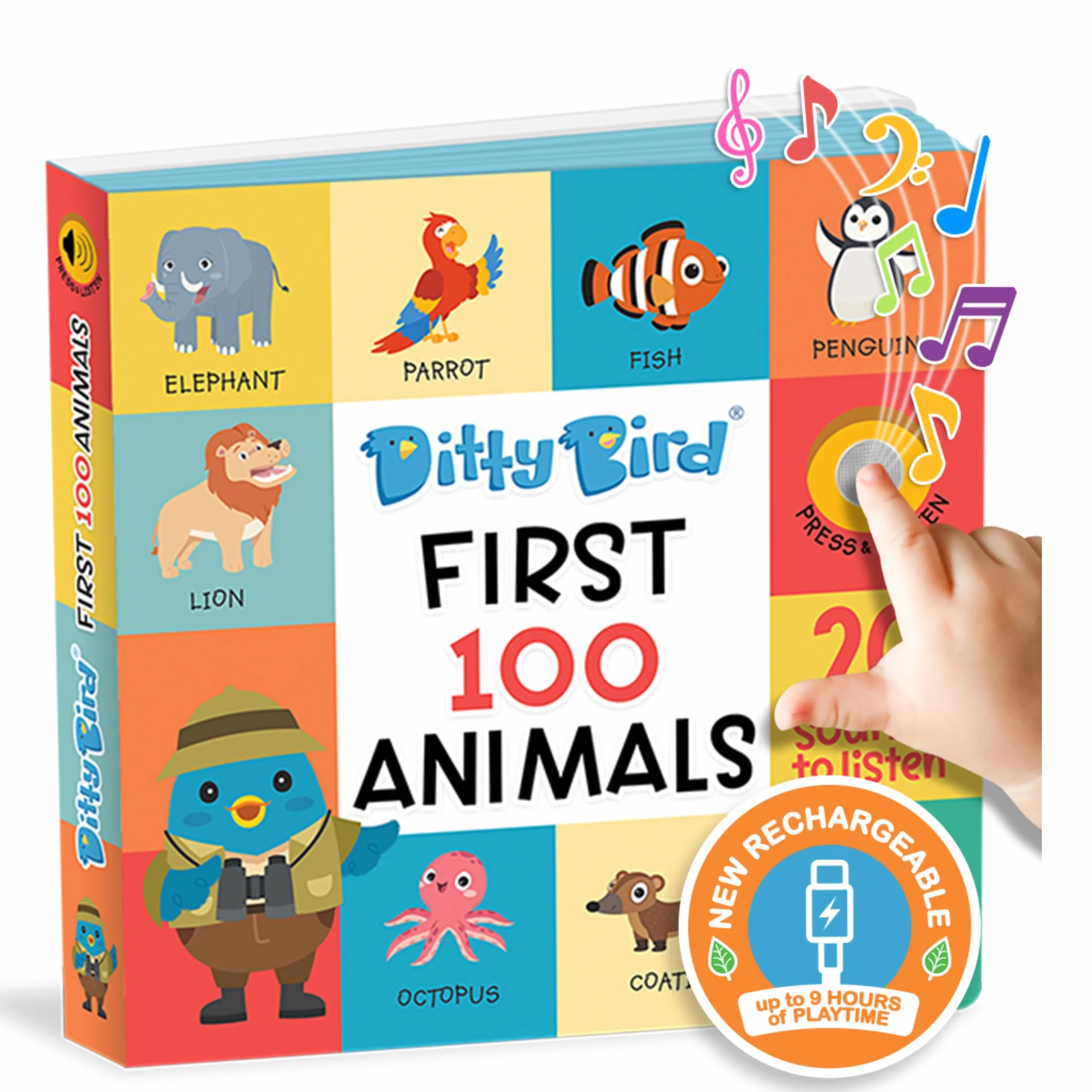 Ditty Bird | First 100 Animals Interactive Sound Book for toddlers 1- 3 | speech therapy | Learning books for 1 year old