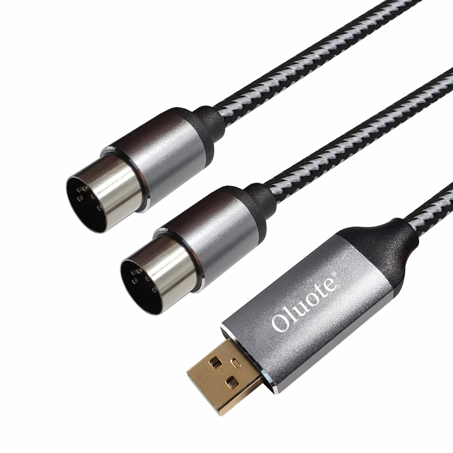 Konwerter interfejsu kabla midi na USB USB na MIDI 5-pinowy DIN męski x 2P (IN + OUT) do laptopa PC na profesjonalną klawiaturę fortepianową w domowym studiu muzycznym (1,5 m)