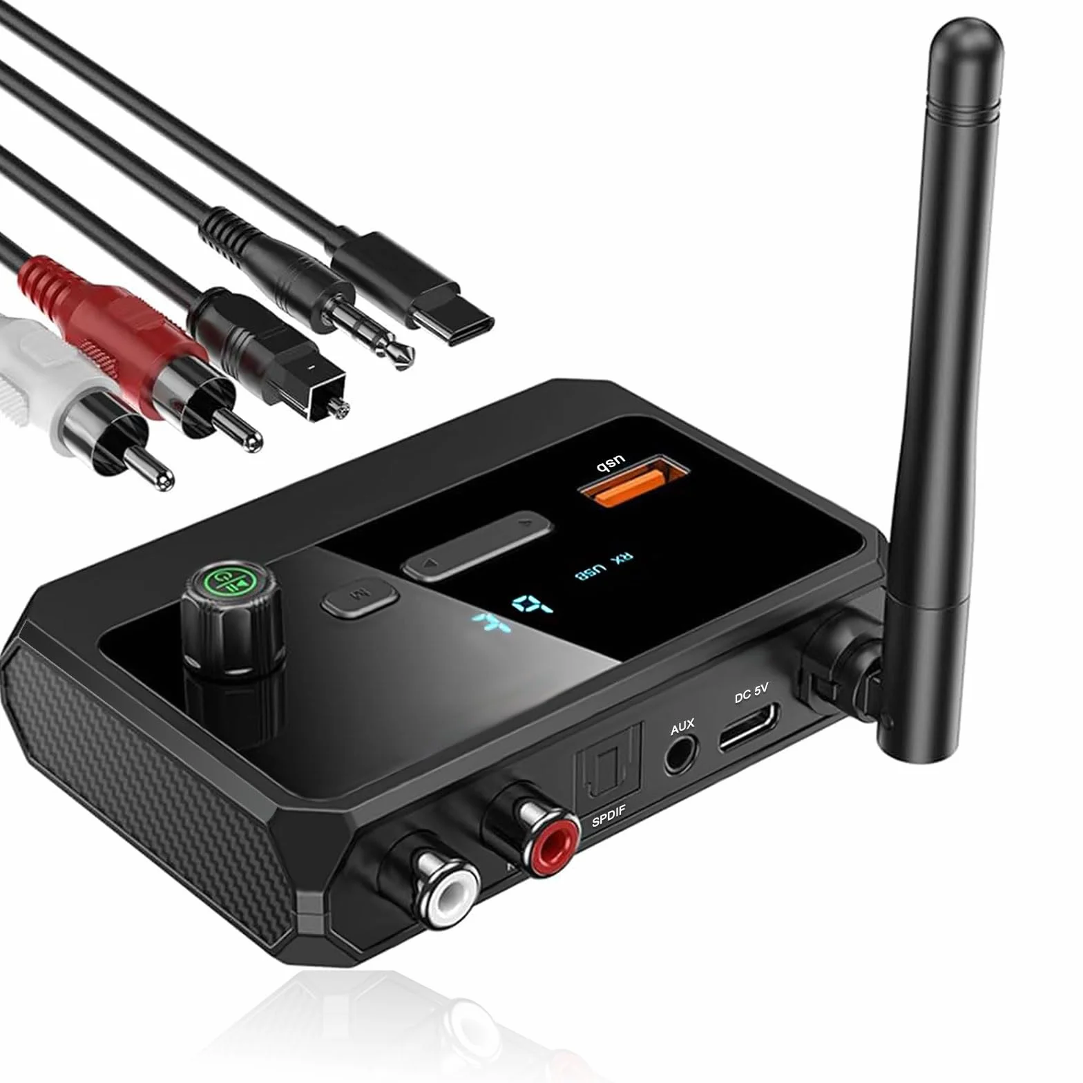Odbiornik Bluetooth 5.3, bezprzewodowy odbiornik audio, obsługuje optyczne gniazdo RCA AUX 3,5 mm do stereo, głośników MP3 Play i wzmacniacza